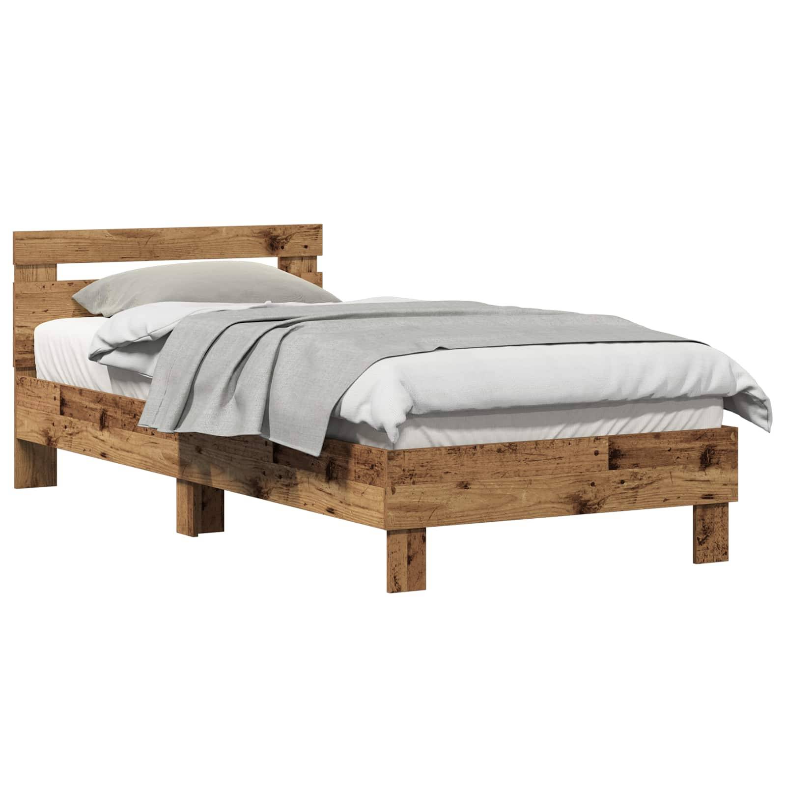 vidaXL Bettgestell mit Kopfteil Altholz 80 x 200 cm Holzwerkstoff
