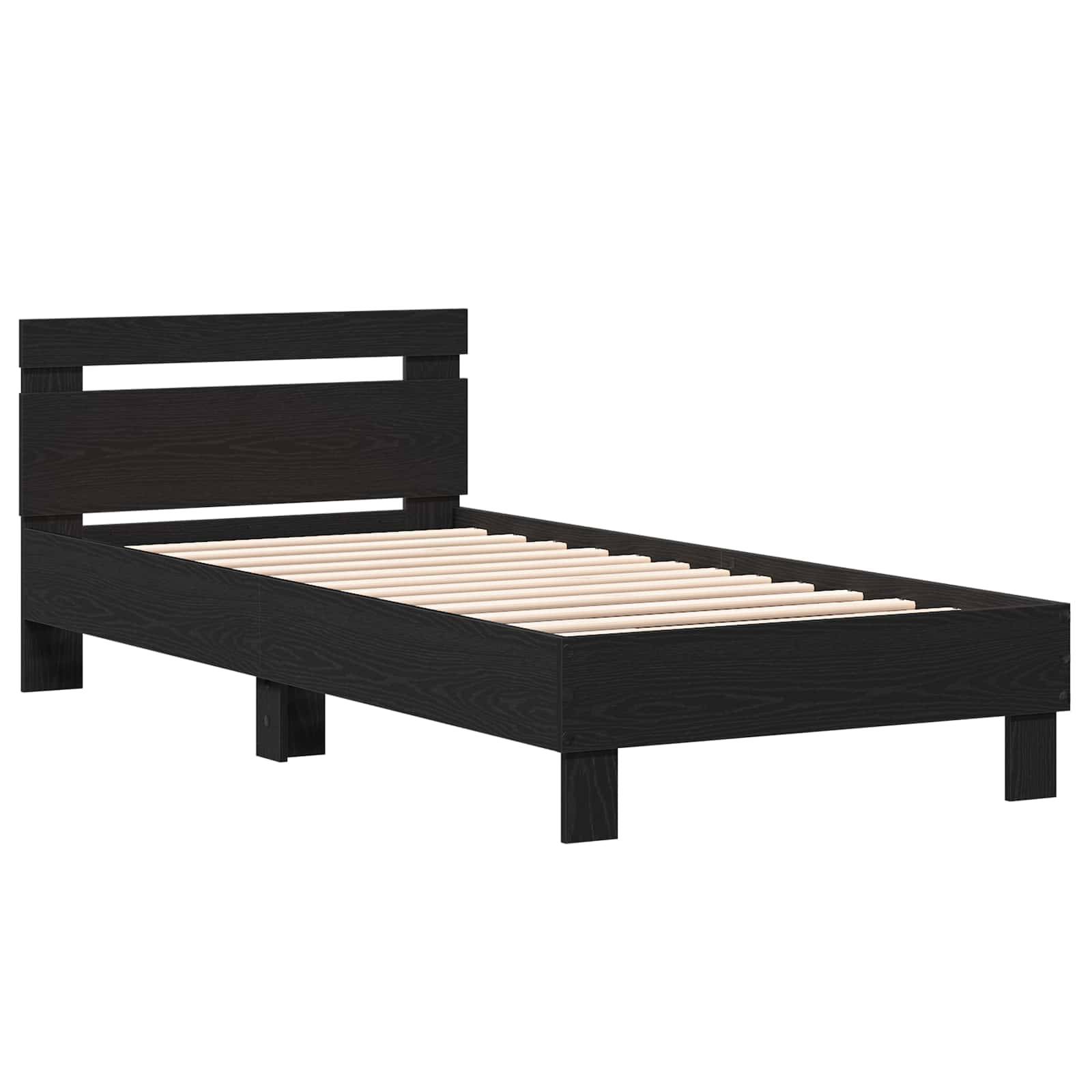 vidaXL Bettgestell mit Kopfteil Schwarze Eiche 80 x 200 cm