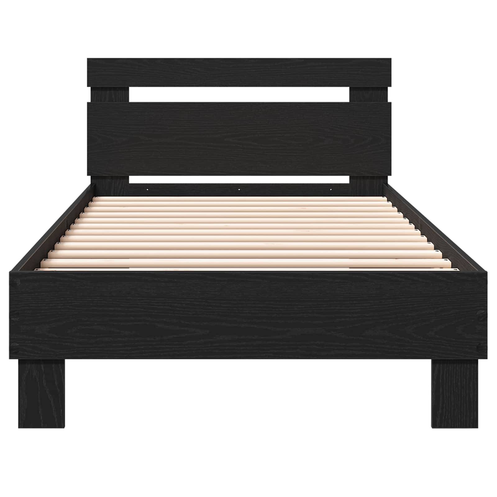 vidaXL Bettgestell mit Kopfteil Schwarze Eiche 80 x 200 cm