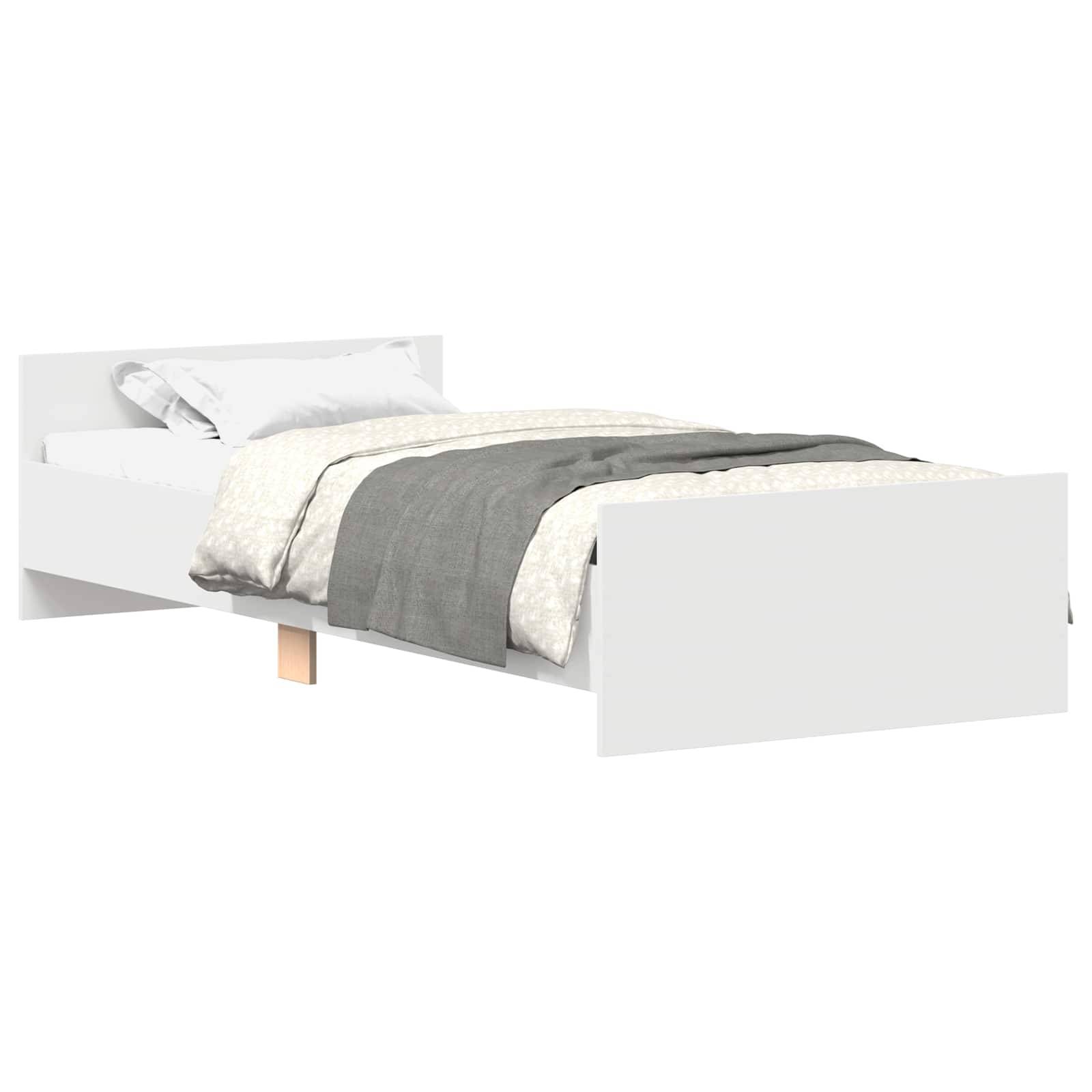 vidaXL Bettgestell mit Kopfteil Weiß 80 x 200 cm Holzwerkstoff