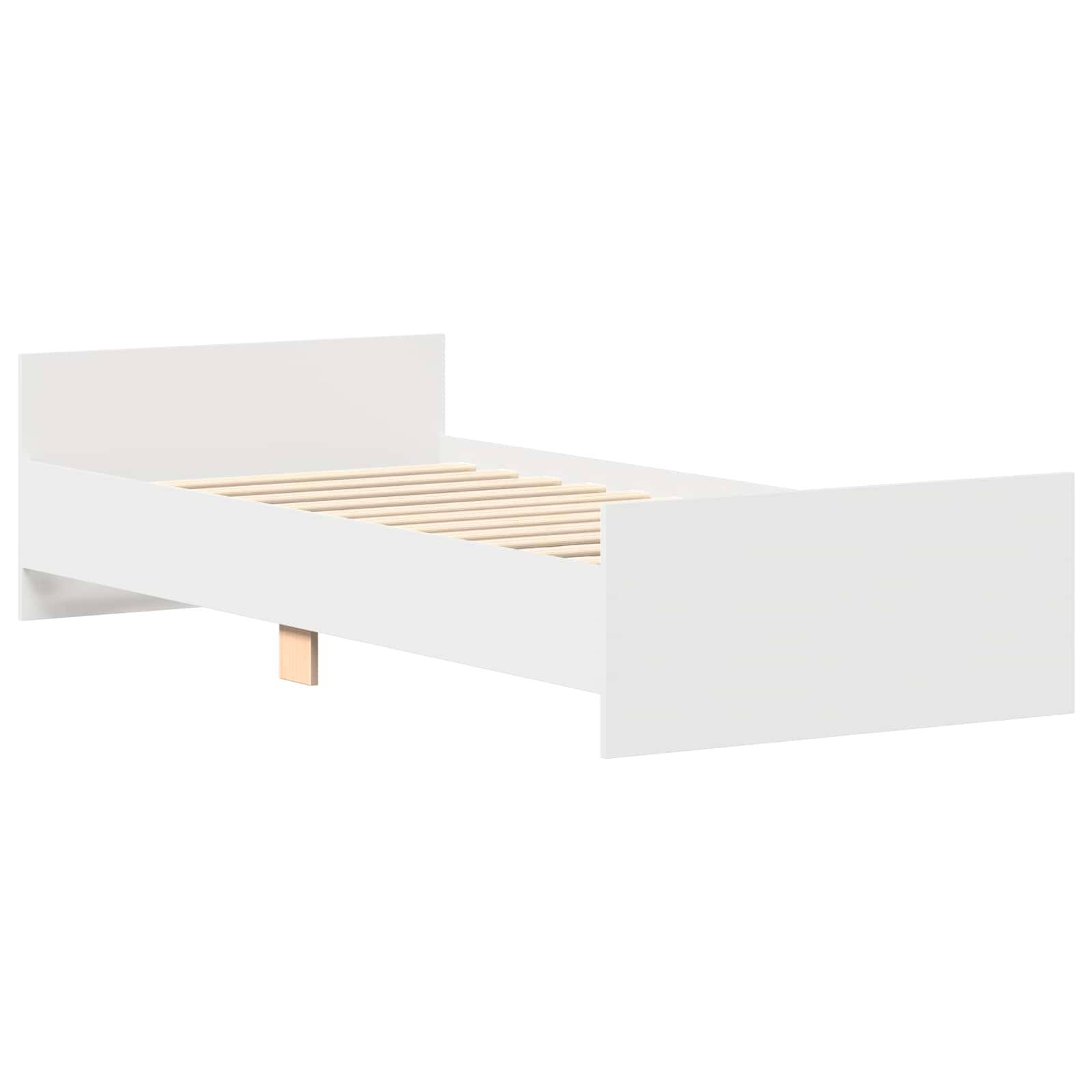 vidaXL Bettgestell mit Kopfteil Weiß 80 x 200 cm Holzwerkstoff