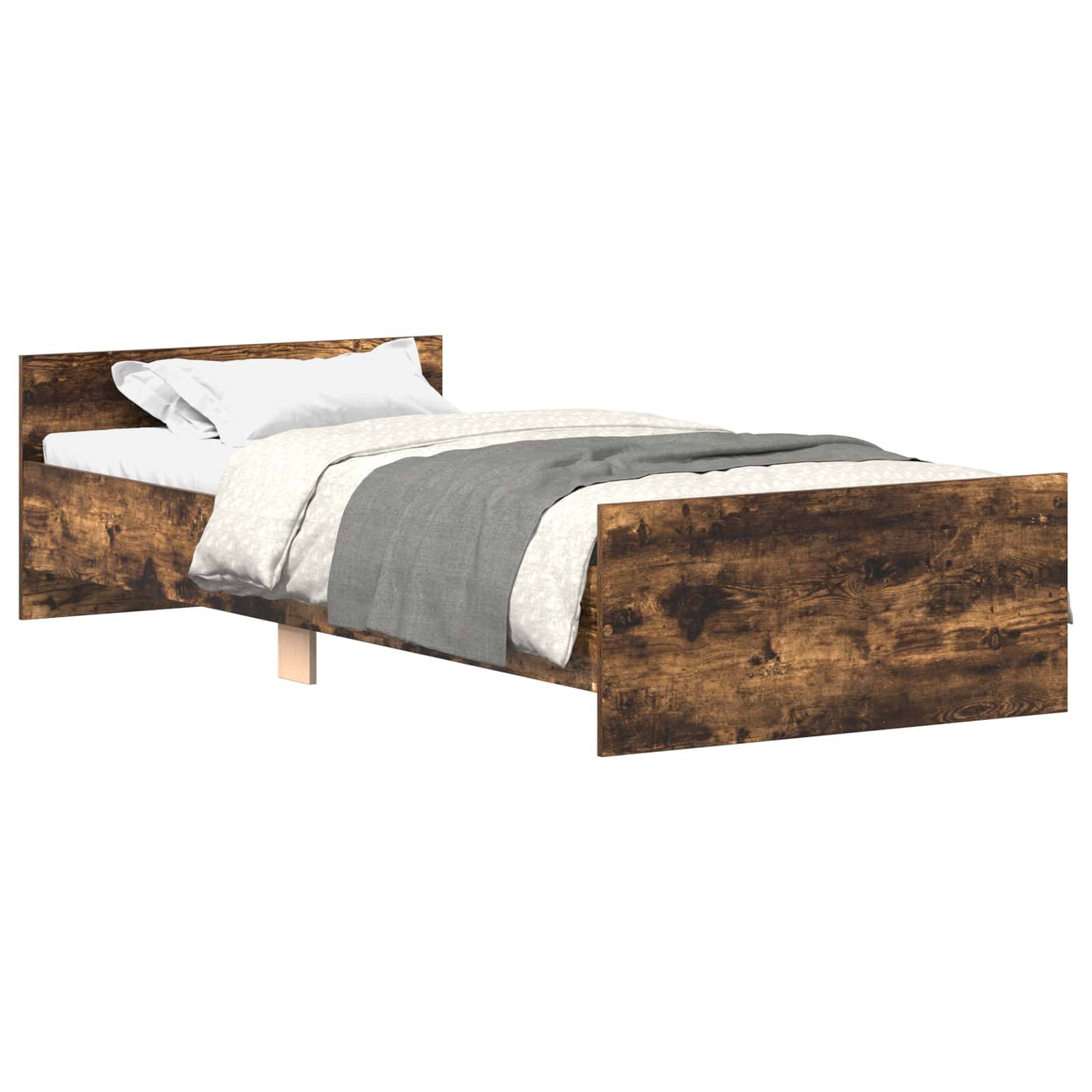 vidaXL Bettgestell mit Kopfteil Geräucherte Eiche 80 x 200 cm