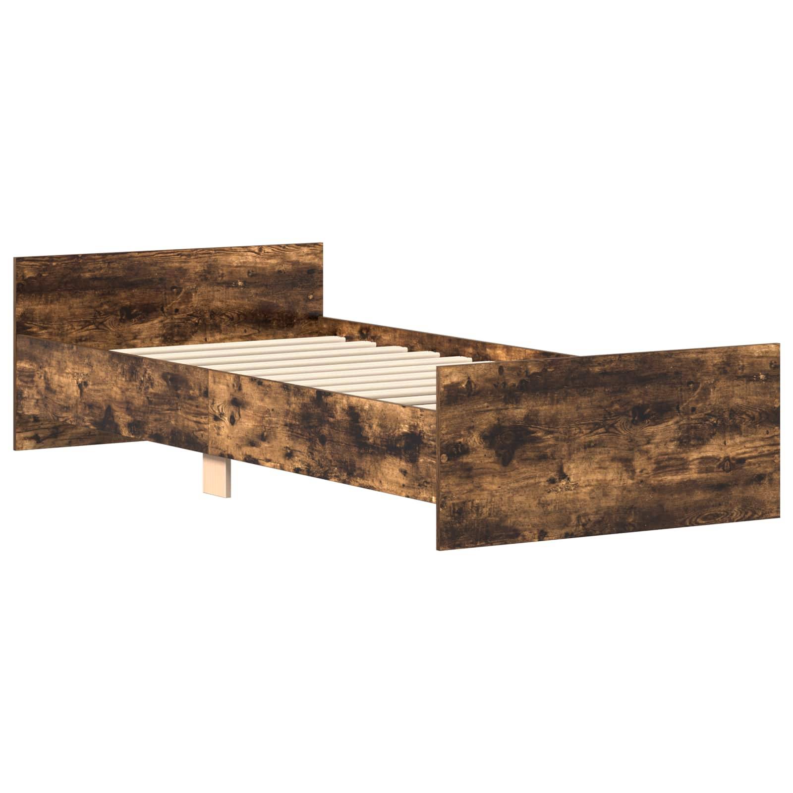 vidaXL Bettgestell mit Kopfteil Geräucherte Eiche 80 x 200 cm