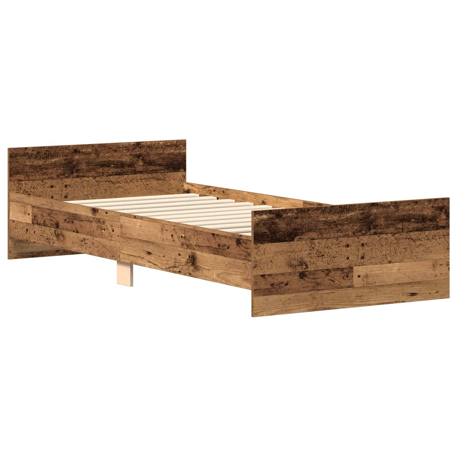 vidaXL Bettgestell mit Kopfteil Altholz 80 x 200 cm Holzwerkstoff