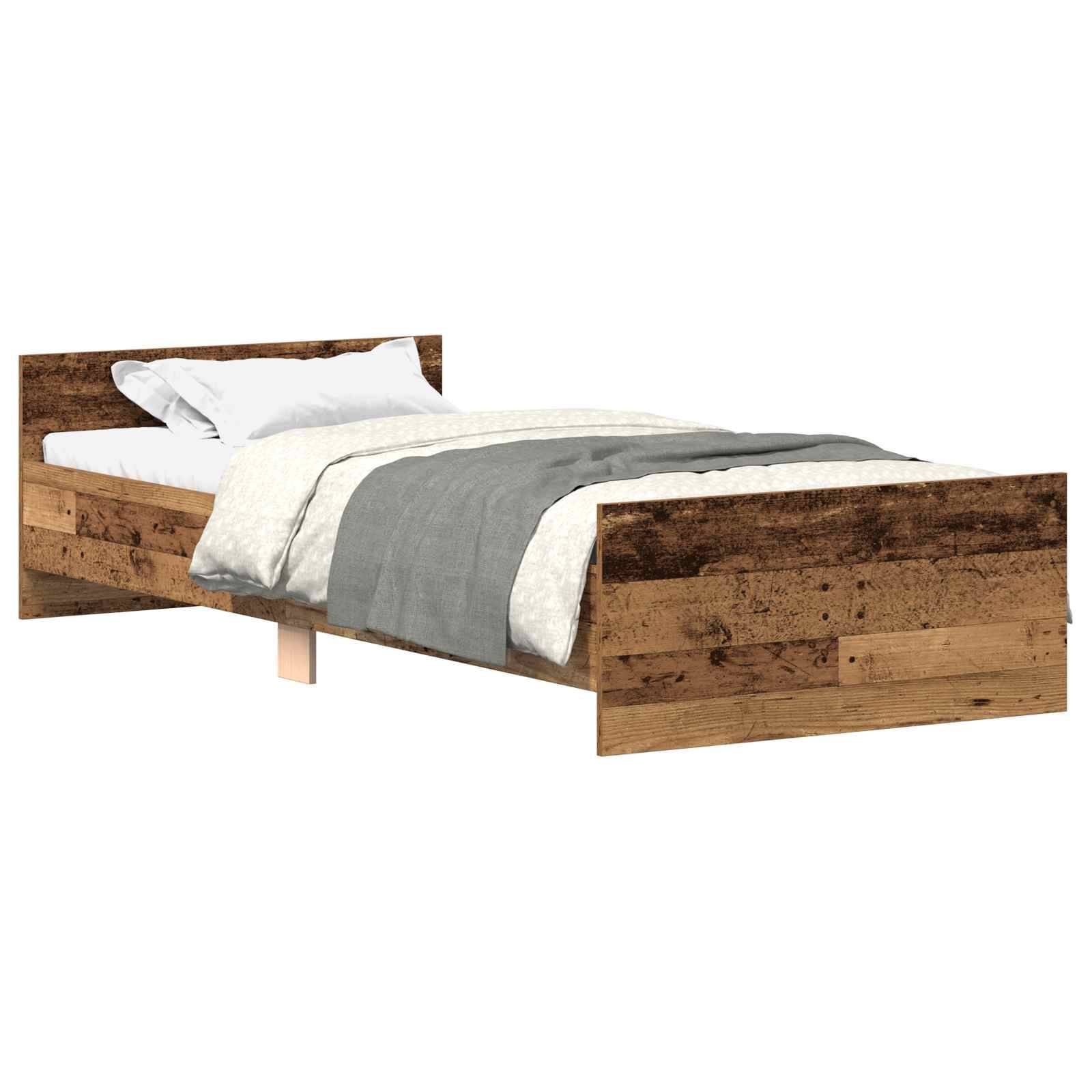 vidaXL Bettgestell mit Kopfteil Altholz 80 x 200 cm Holzwerkstoff