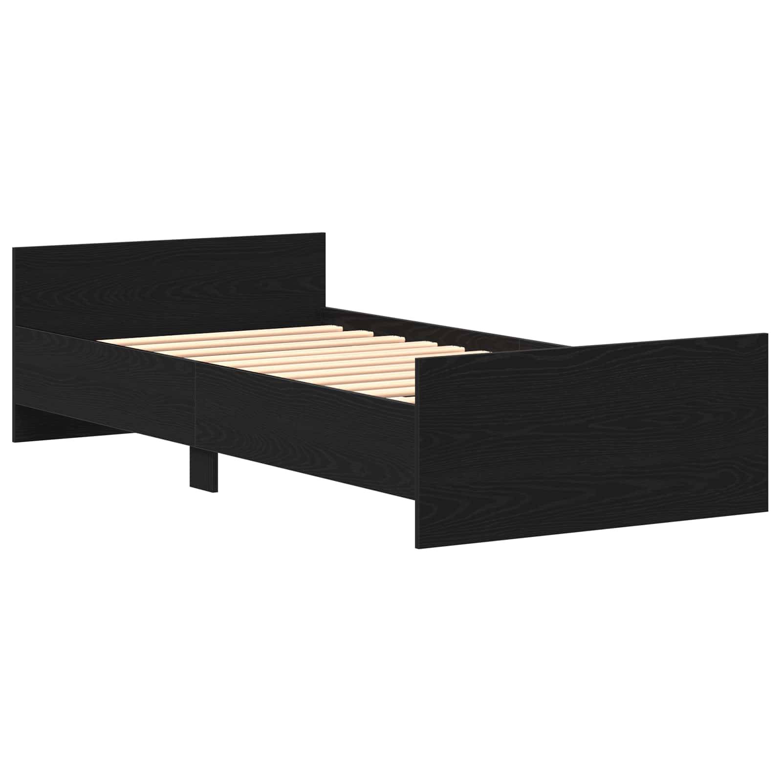 vidaXL Bettgestell mit Kopfteil Schwarze Eiche 80 x 200 cm
