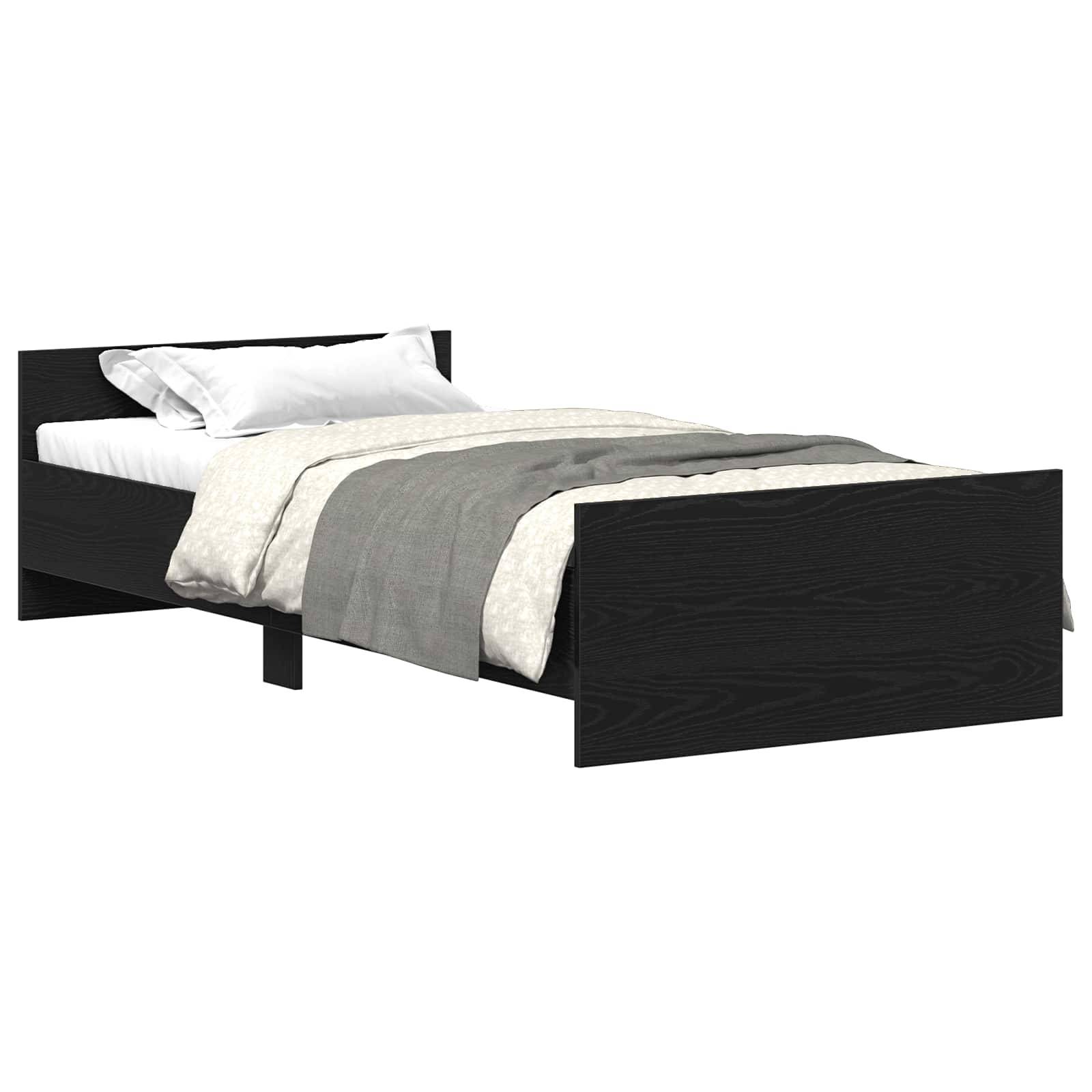 vidaXL Bettgestell mit Kopfteil Schwarze Eiche 80 x 200 cm