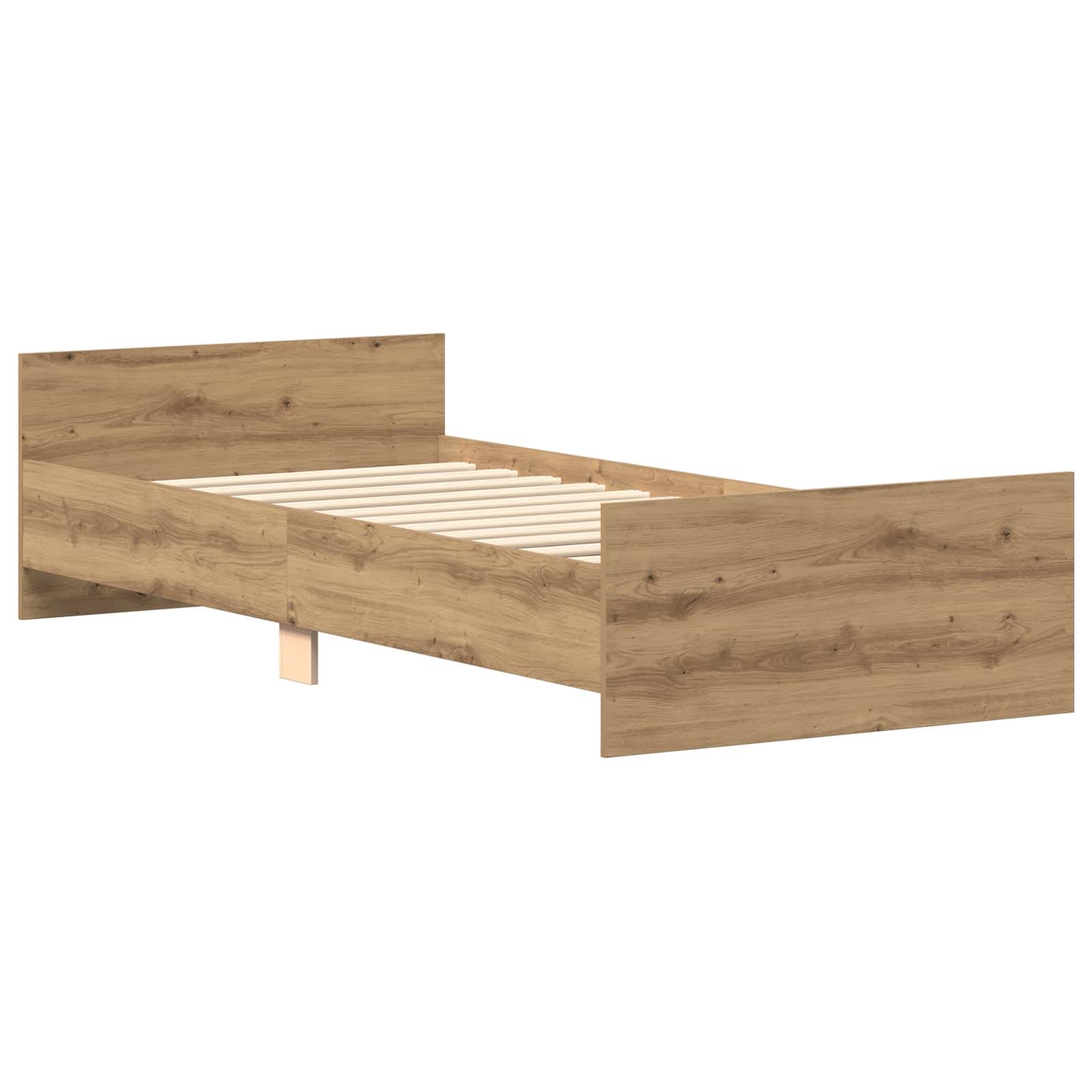 vidaXL Bettgestell mit Kopfteil Artisan-Eiche 80 x 200 cm