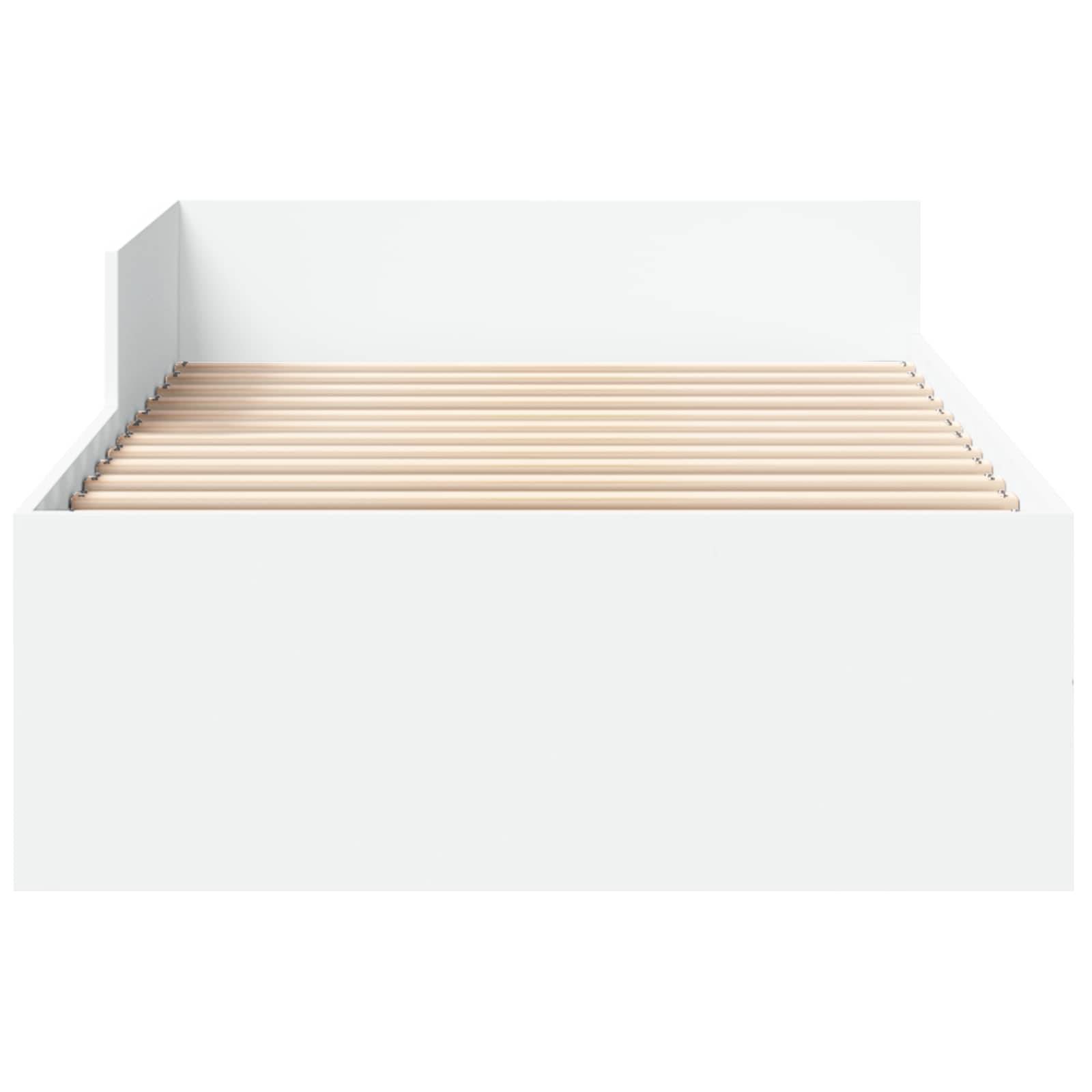 vidaXL Bettgestell mit Kopfteil Weiß 80 x 200 cm Holzwerkstoff