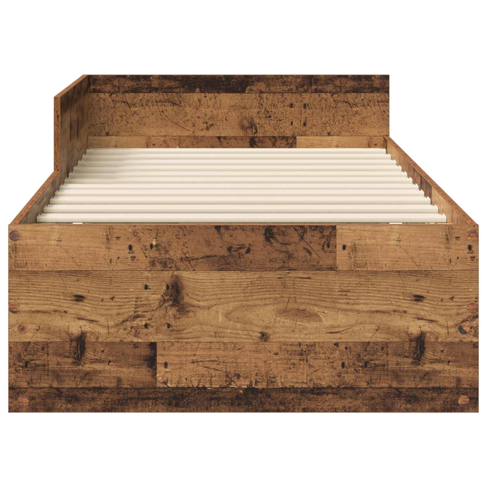 vidaXL Bettgestell mit Kopfteil Altholz 80 x 200 cm Holzwerkstoff