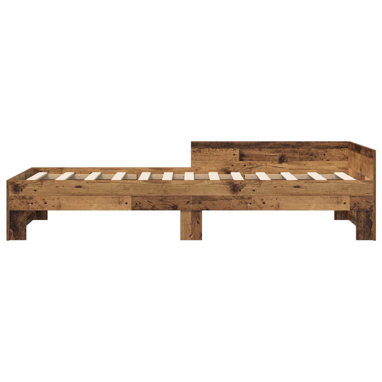 vidaXL Bettgestell mit Kopfteil Altholz 80 x 200 cm Holzwerkstoff