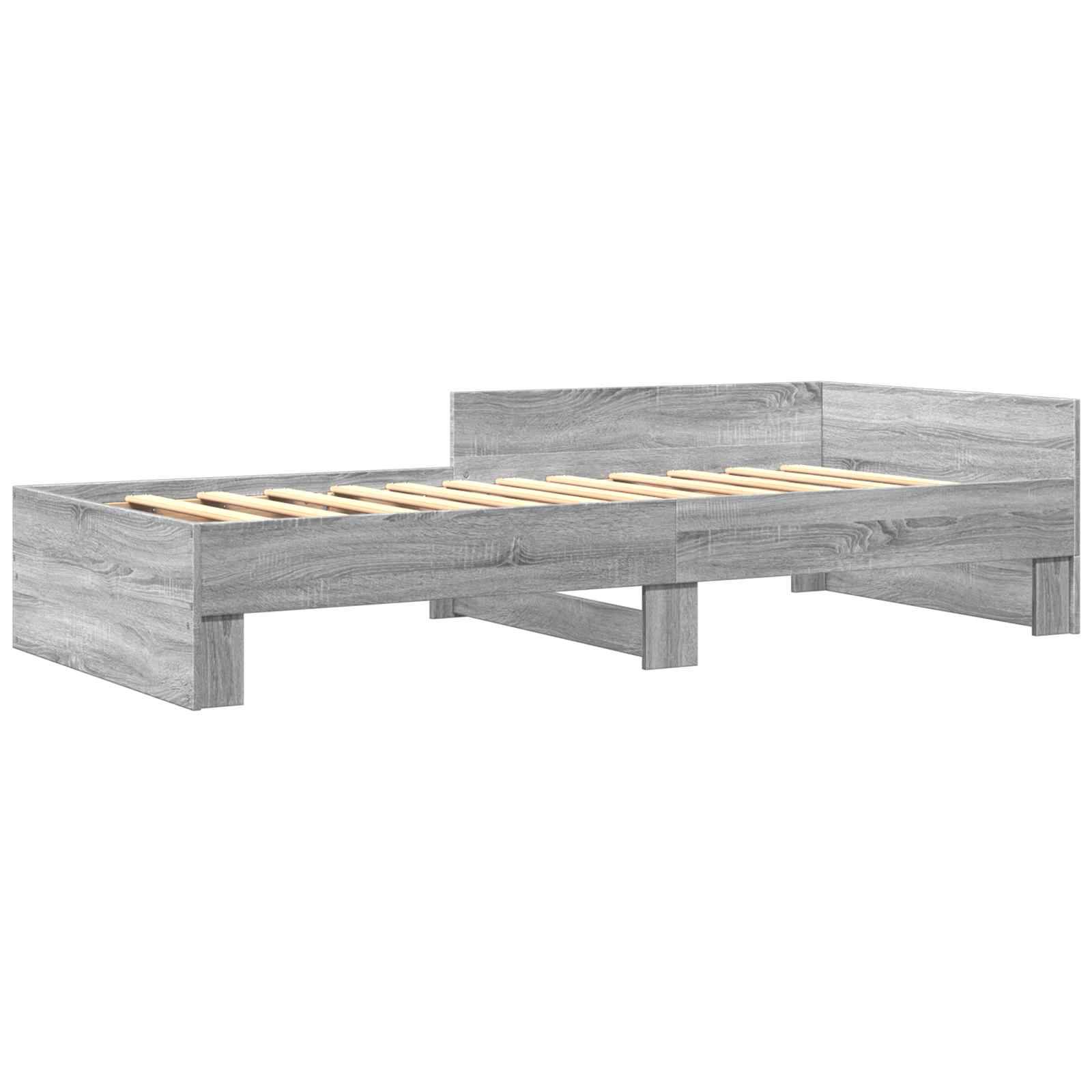 vidaXL Bettgestell mit Kopfteil Grau Sonoma 80 x 200 cm Holzwerkstoff