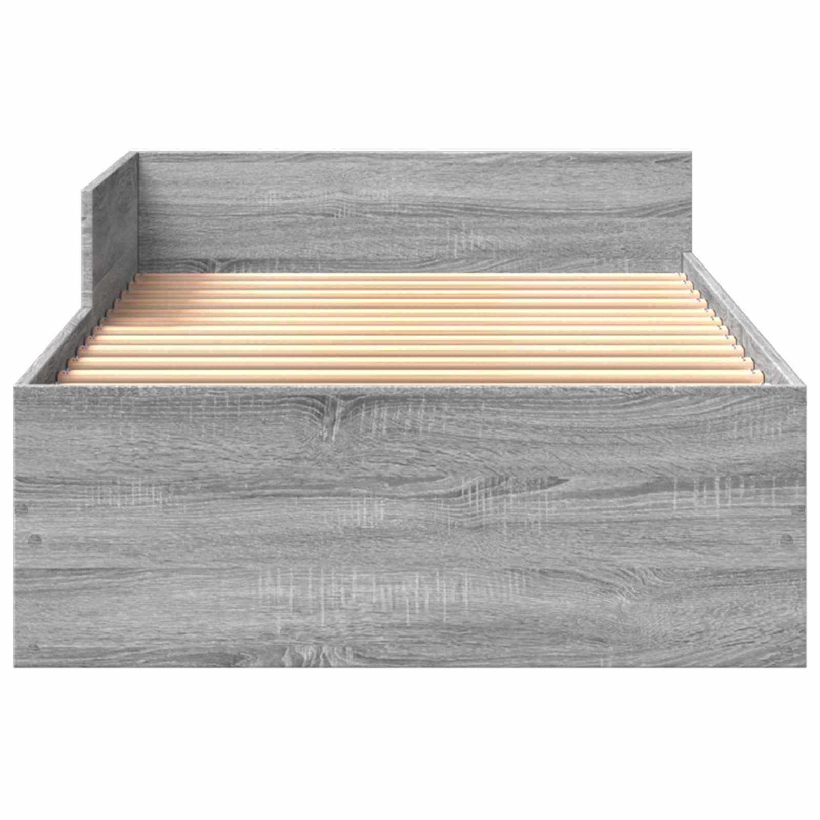 vidaXL Bettgestell mit Kopfteil Grau Sonoma 80 x 200 cm Holzwerkstoff
