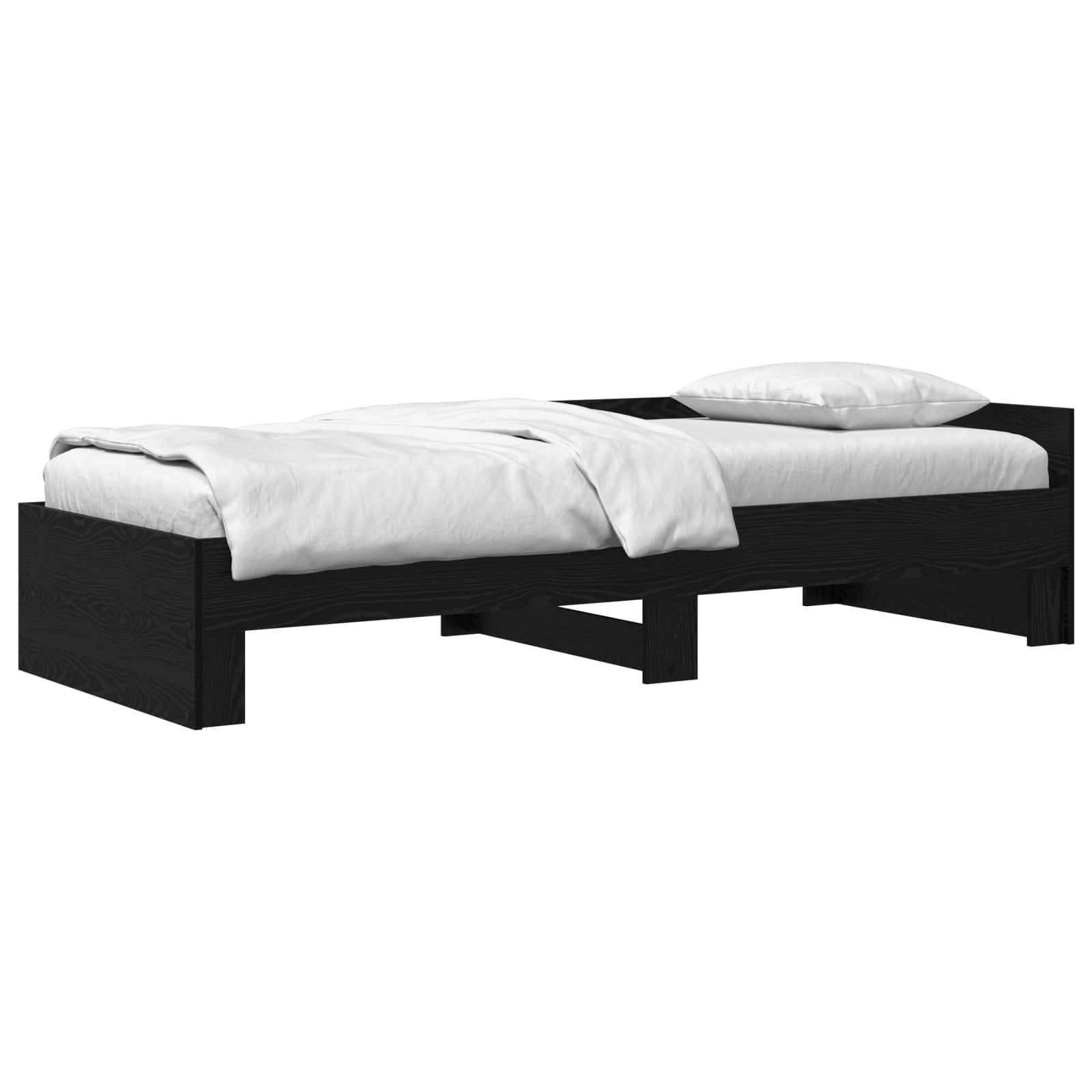 vidaXL Bettgestell mit Kopfteil Schwarze Eiche 80 x 200 cm