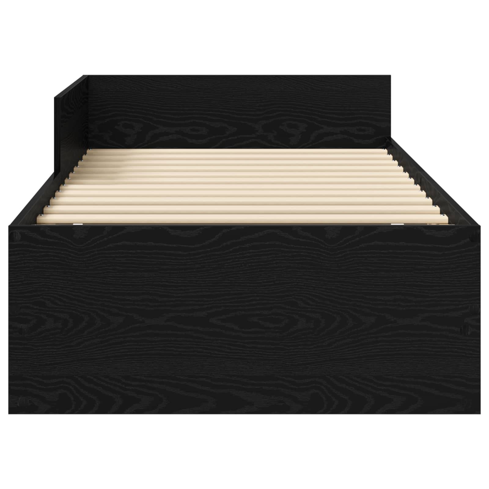 vidaXL Bettgestell mit Kopfteil Schwarze Eiche 80 x 200 cm