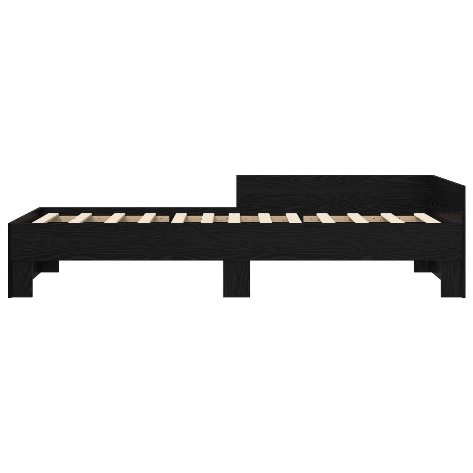 vidaXL Bettgestell mit Kopfteil Schwarze Eiche 80 x 200 cm