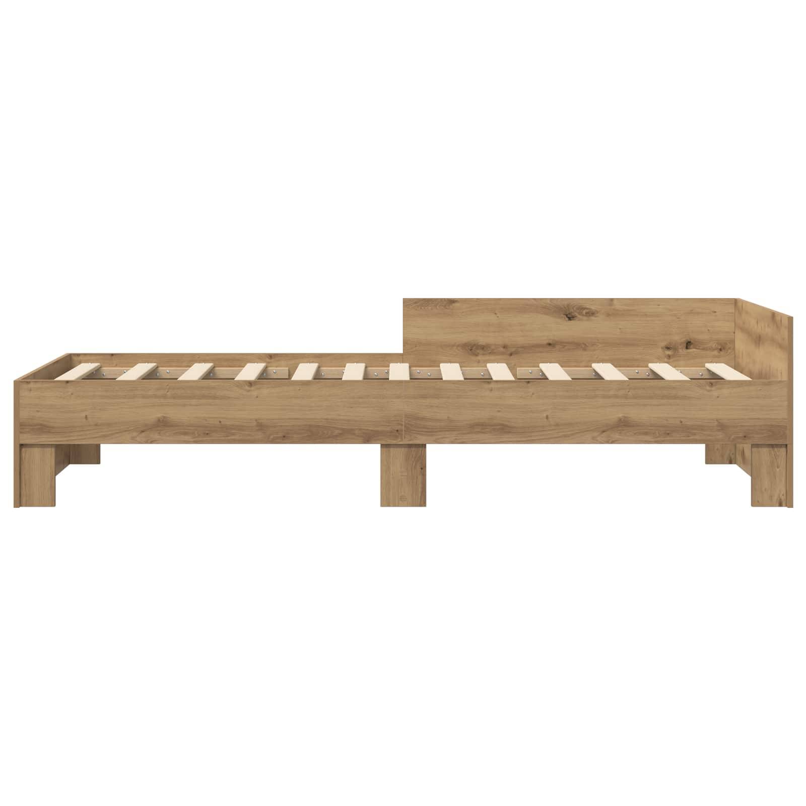 vidaXL Bettgestell mit Kopfteil Artisan-Eiche 80 x 200 cm