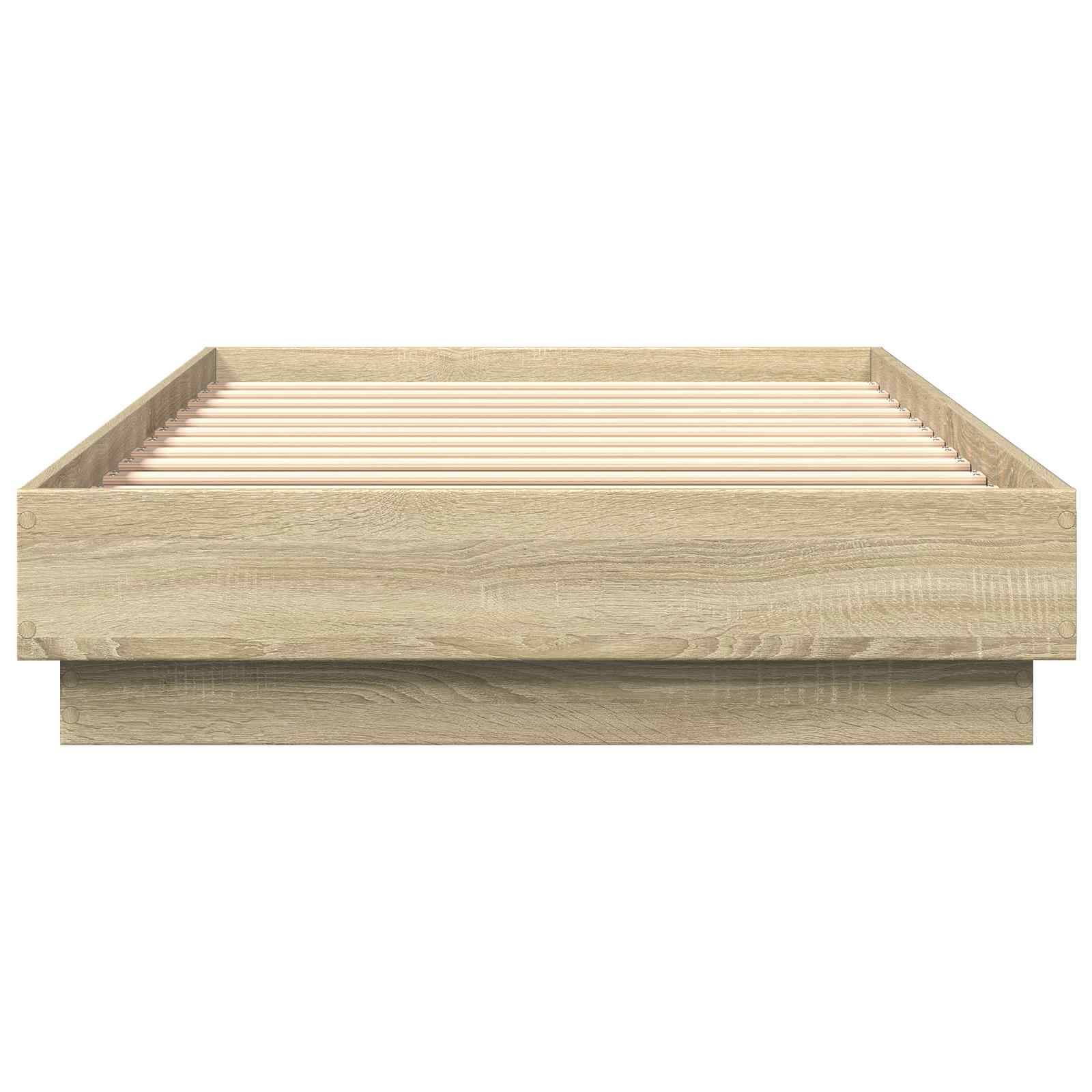 vidaXL Bodenbettgestell Sonoma-Eiche 80 x 200 cm Holzwerkstoff