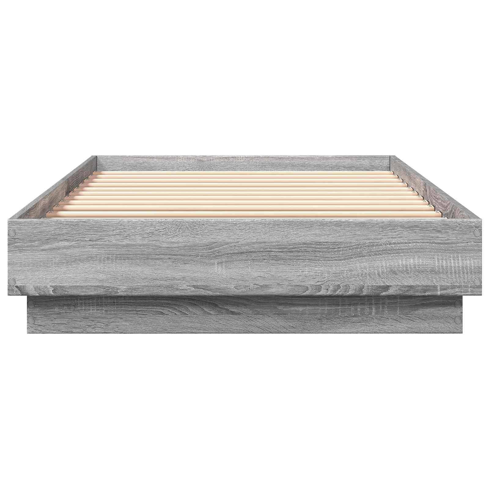 vidaXL Bodenbettgestell Grau Sonoma 80 x 200 cm Holzwerkstoff