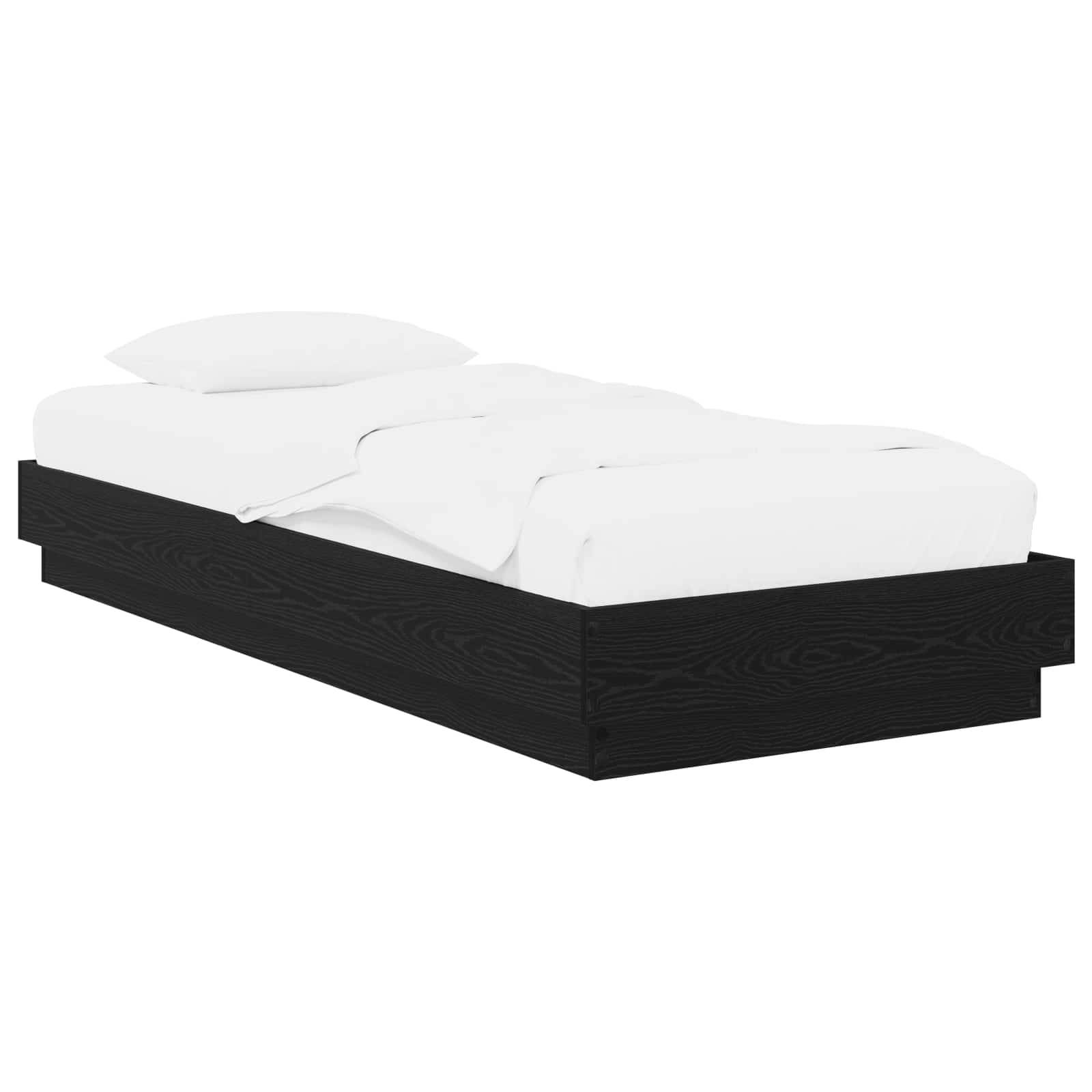 vidaXL Bodenbettgestell Schwarze Eiche 80 x 200 cm Holzwerkstoff
