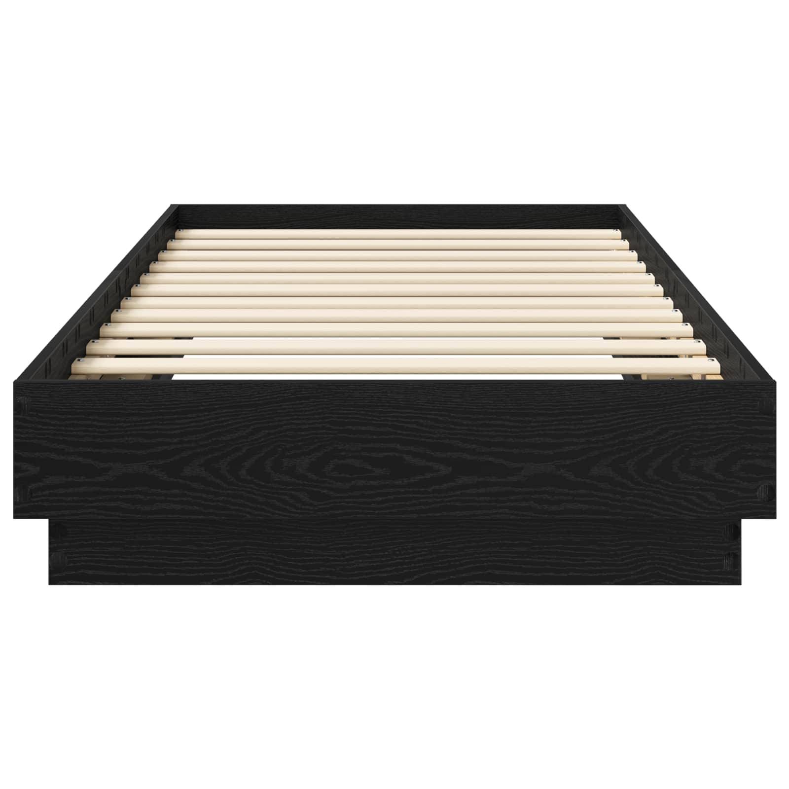 vidaXL Bodenbettgestell Schwarze Eiche 80 x 200 cm Holzwerkstoff