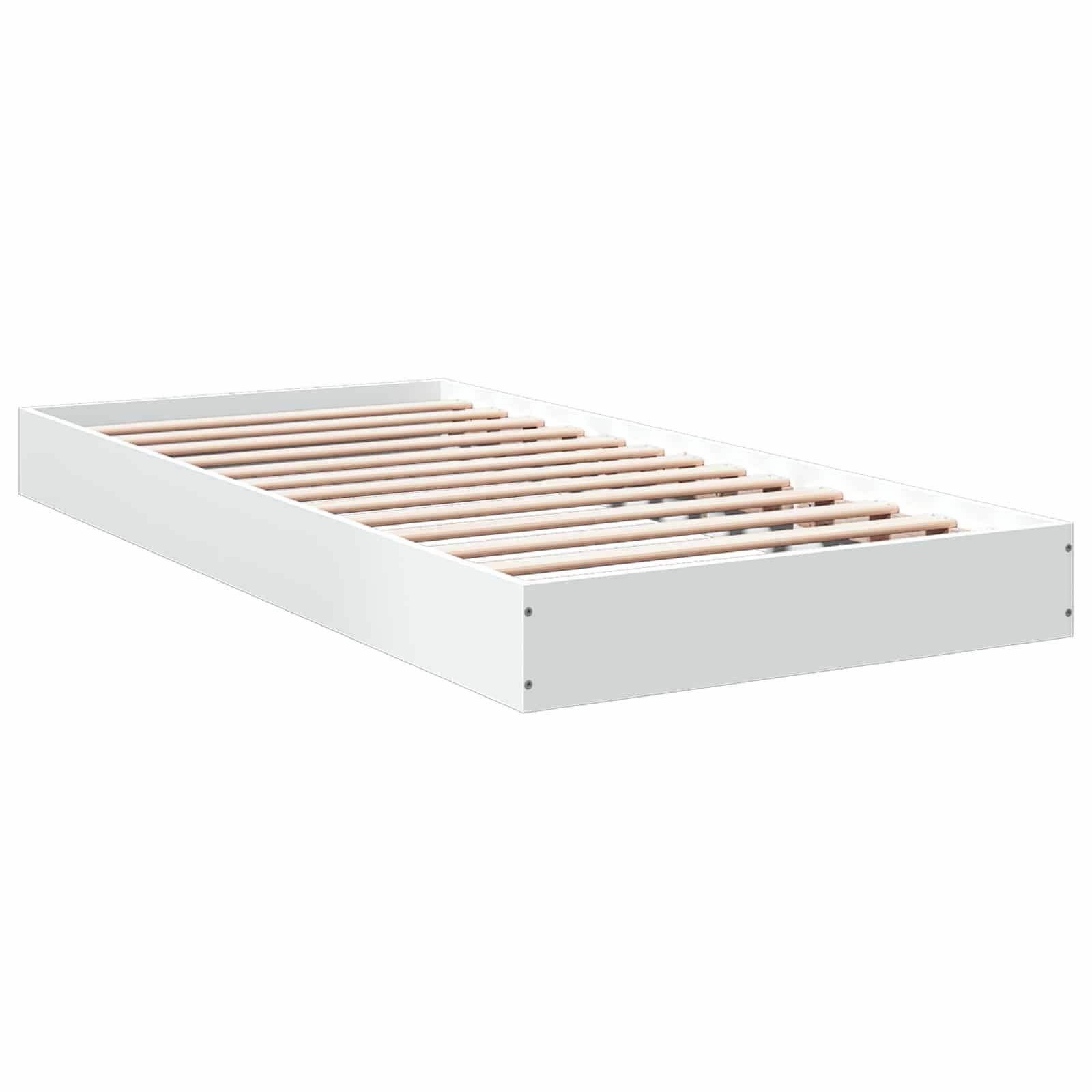 vidaXL Bodenbettgestell Weiß 80 x 200 cm Holzwerkstoff