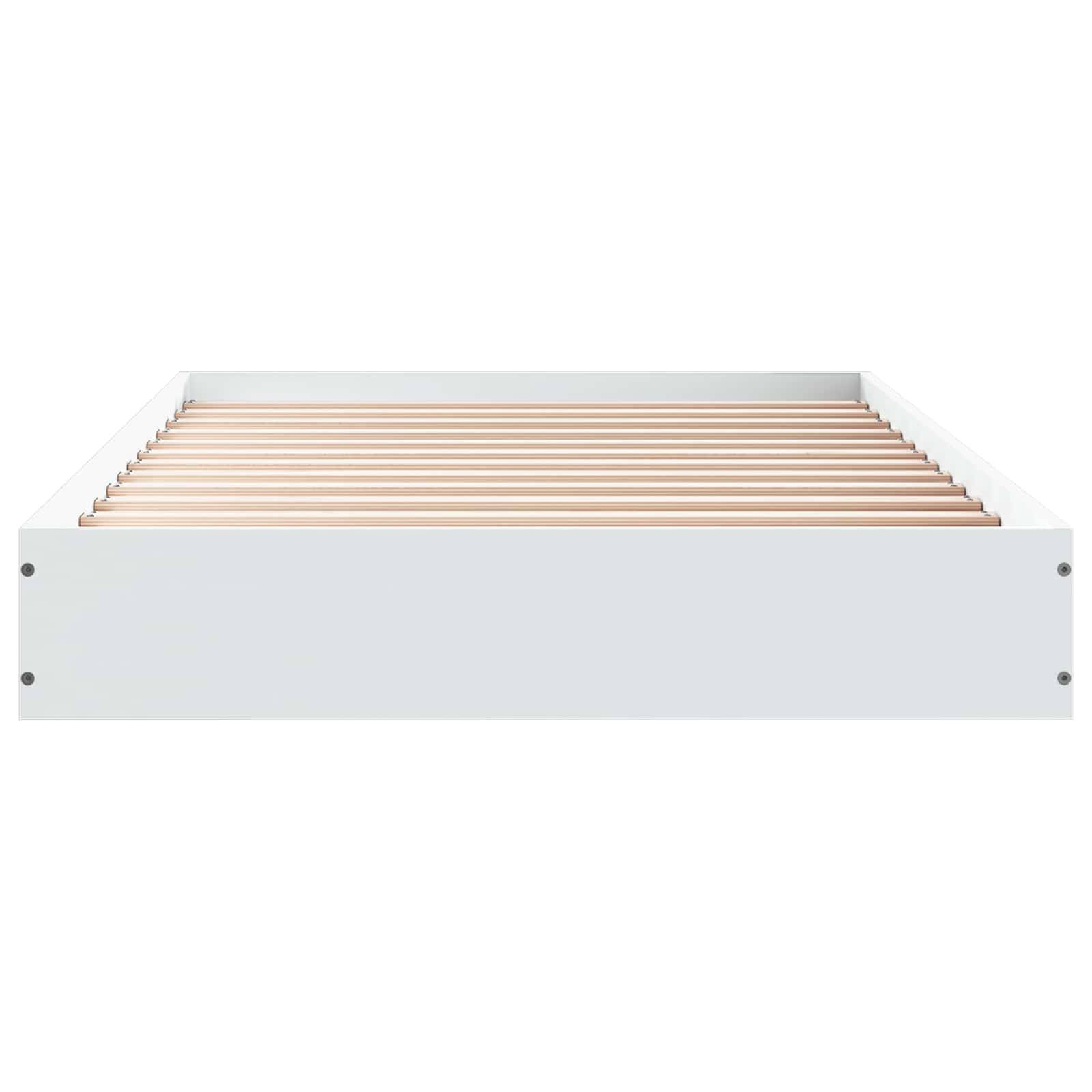 vidaXL Bodenbettgestell Weiß 80 x 200 cm Holzwerkstoff