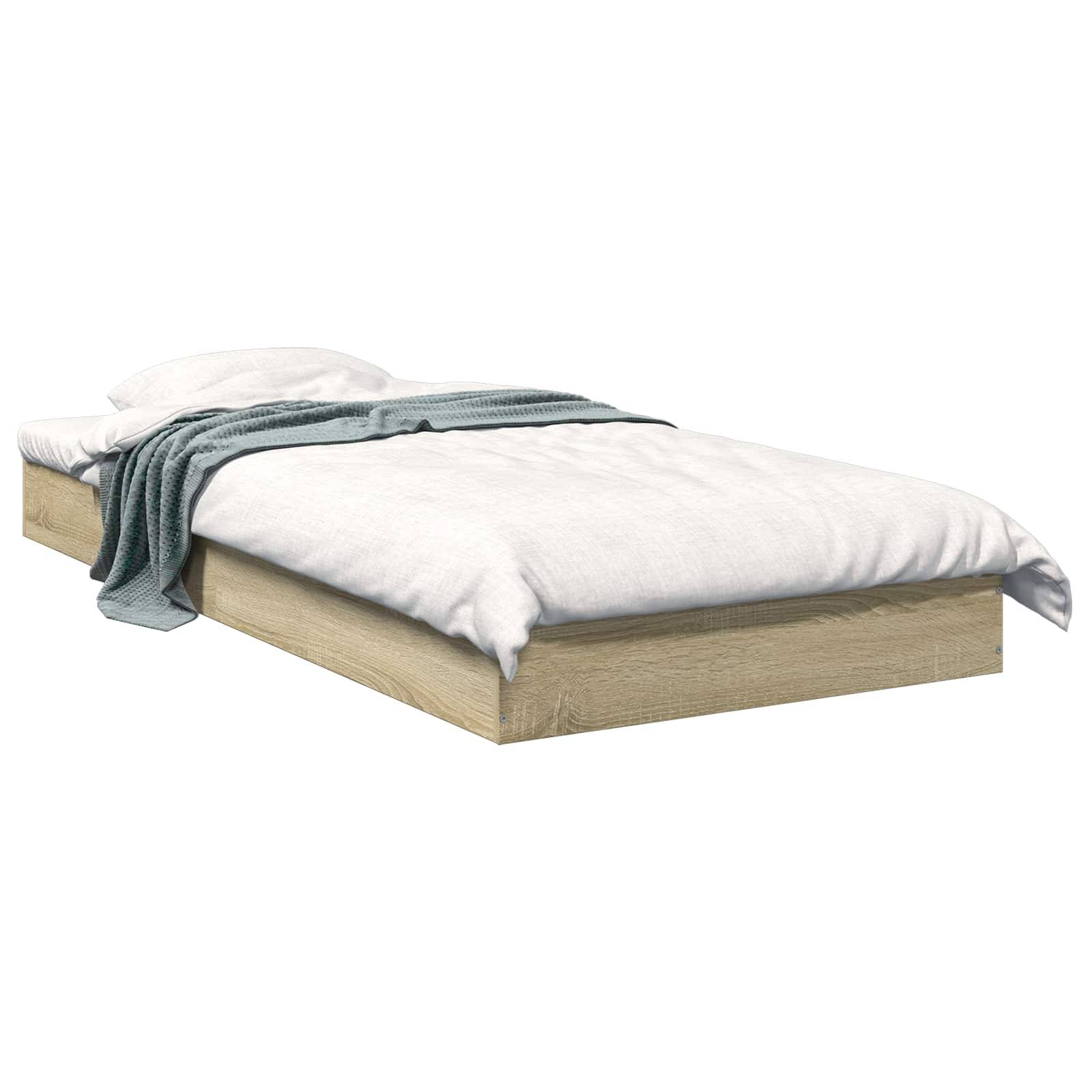 vidaXL Bodenbettgestell Sonoma-Eiche 80 x 200 cm Holzwerkstoff