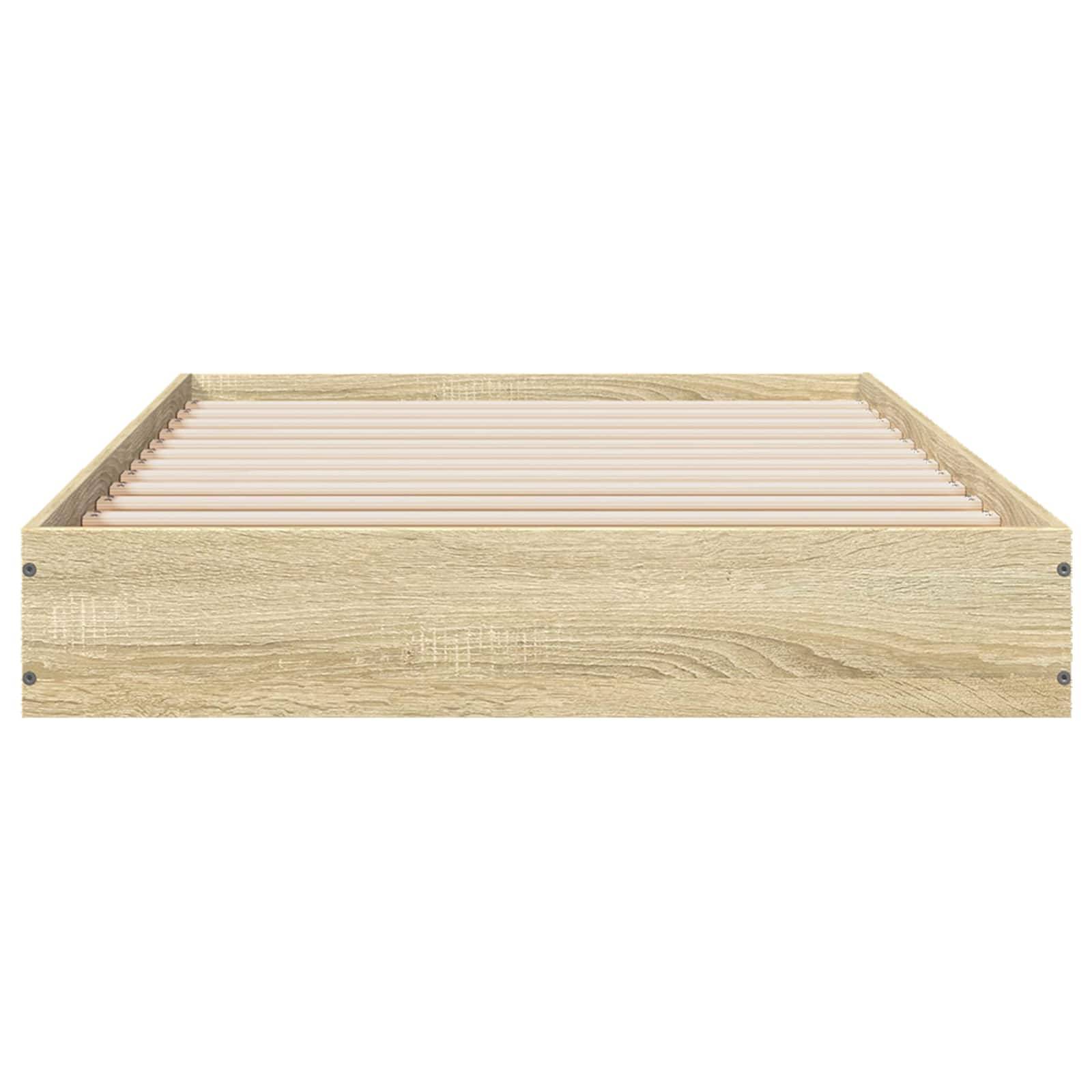 vidaXL Bodenbettgestell Sonoma-Eiche 80 x 200 cm Holzwerkstoff