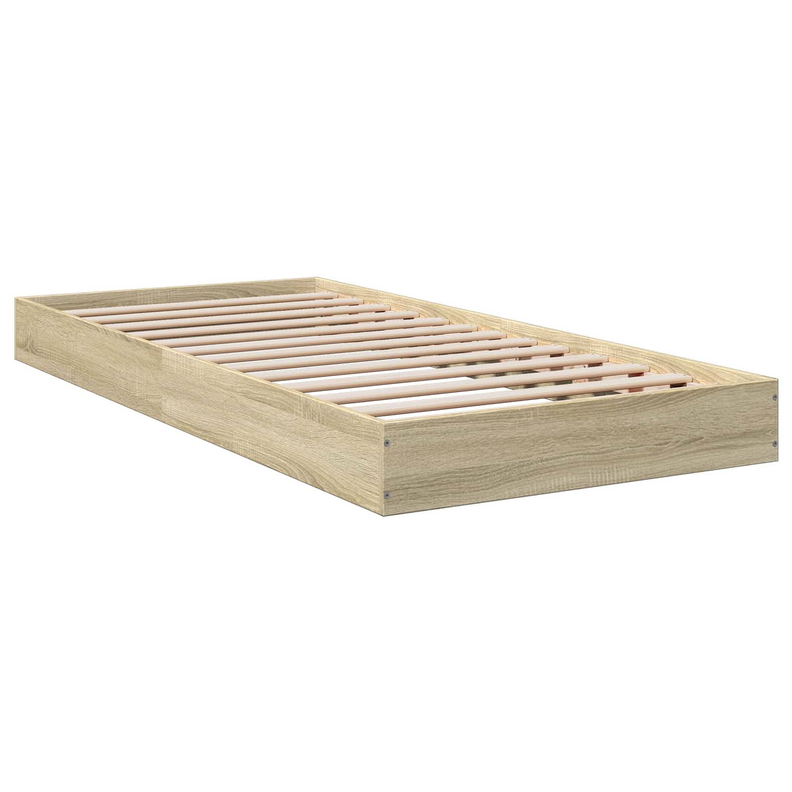 vidaXL Bodenbettgestell Sonoma-Eiche 80 x 200 cm Holzwerkstoff
