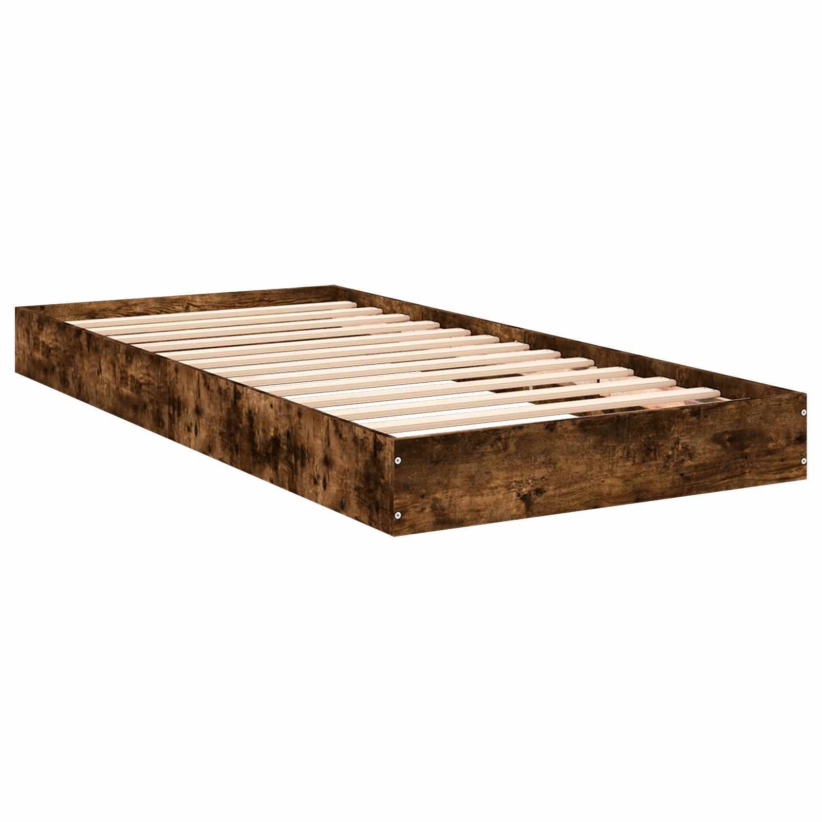 vidaXL Bodenbettgestell Geräucherte Eiche 80 x 200 cm Holzwerkstoff