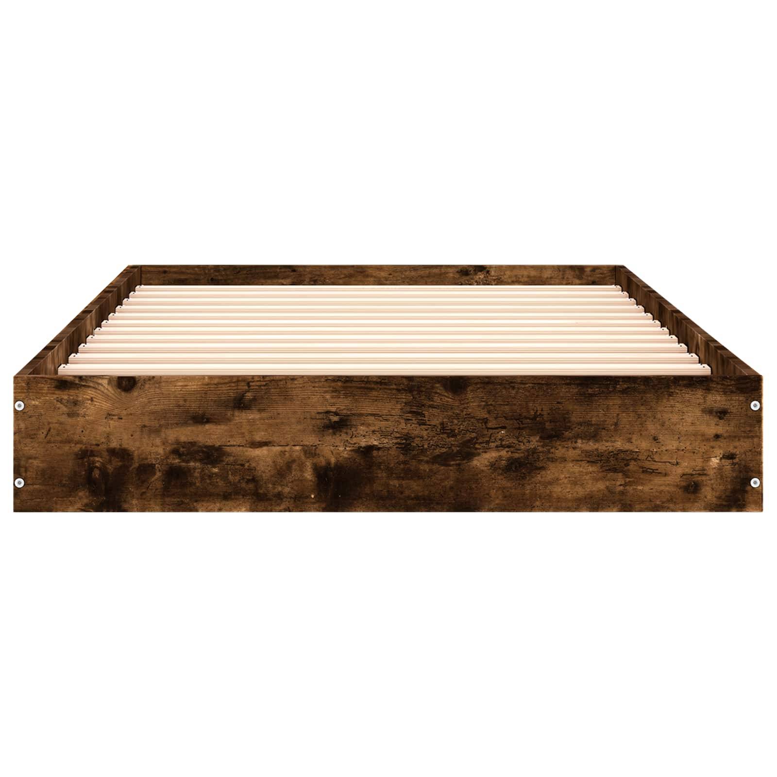 vidaXL Bodenbettgestell Geräucherte Eiche 80 x 200 cm Holzwerkstoff