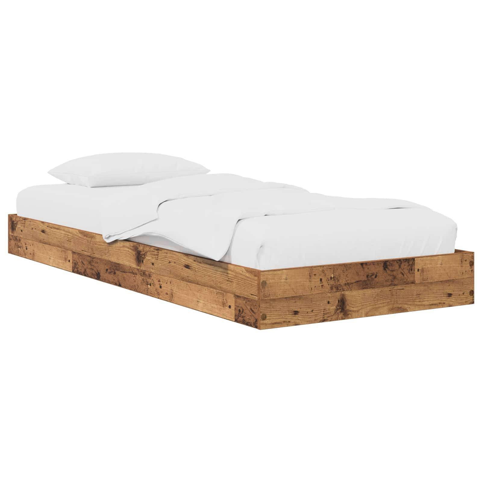 vidaXL Bodenbettgestell Altholz 80 x 200 cm Holzwerkstoff