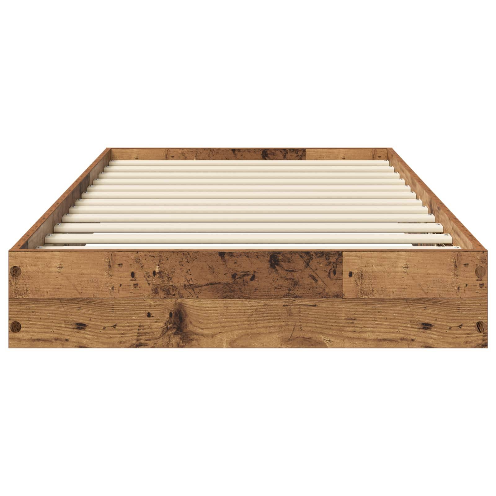 vidaXL Bodenbettgestell Altholz 80 x 200 cm Holzwerkstoff