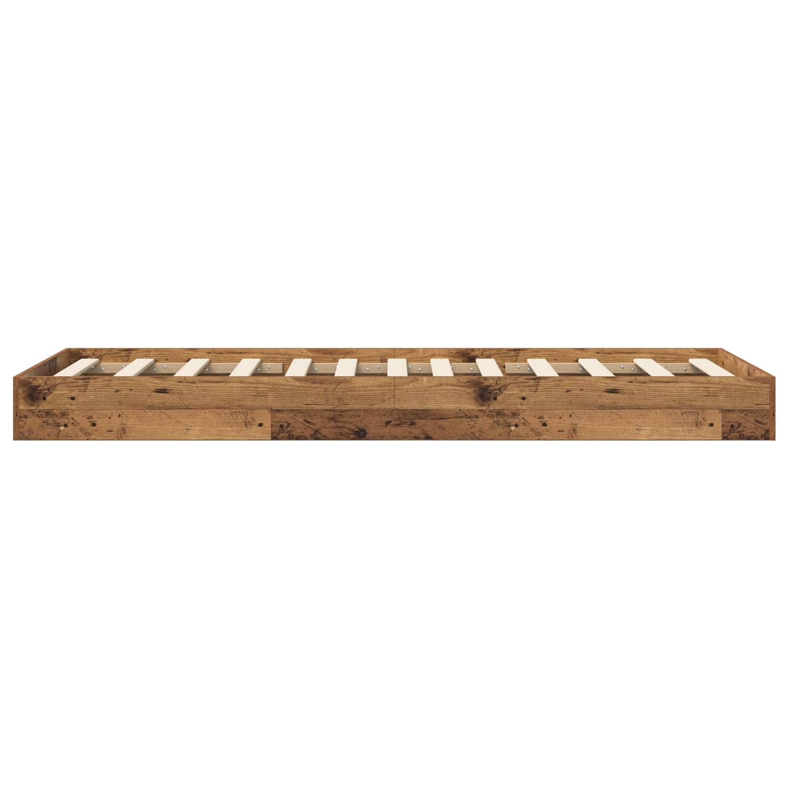 vidaXL Bodenbettgestell Altholz 80 x 200 cm Holzwerkstoff