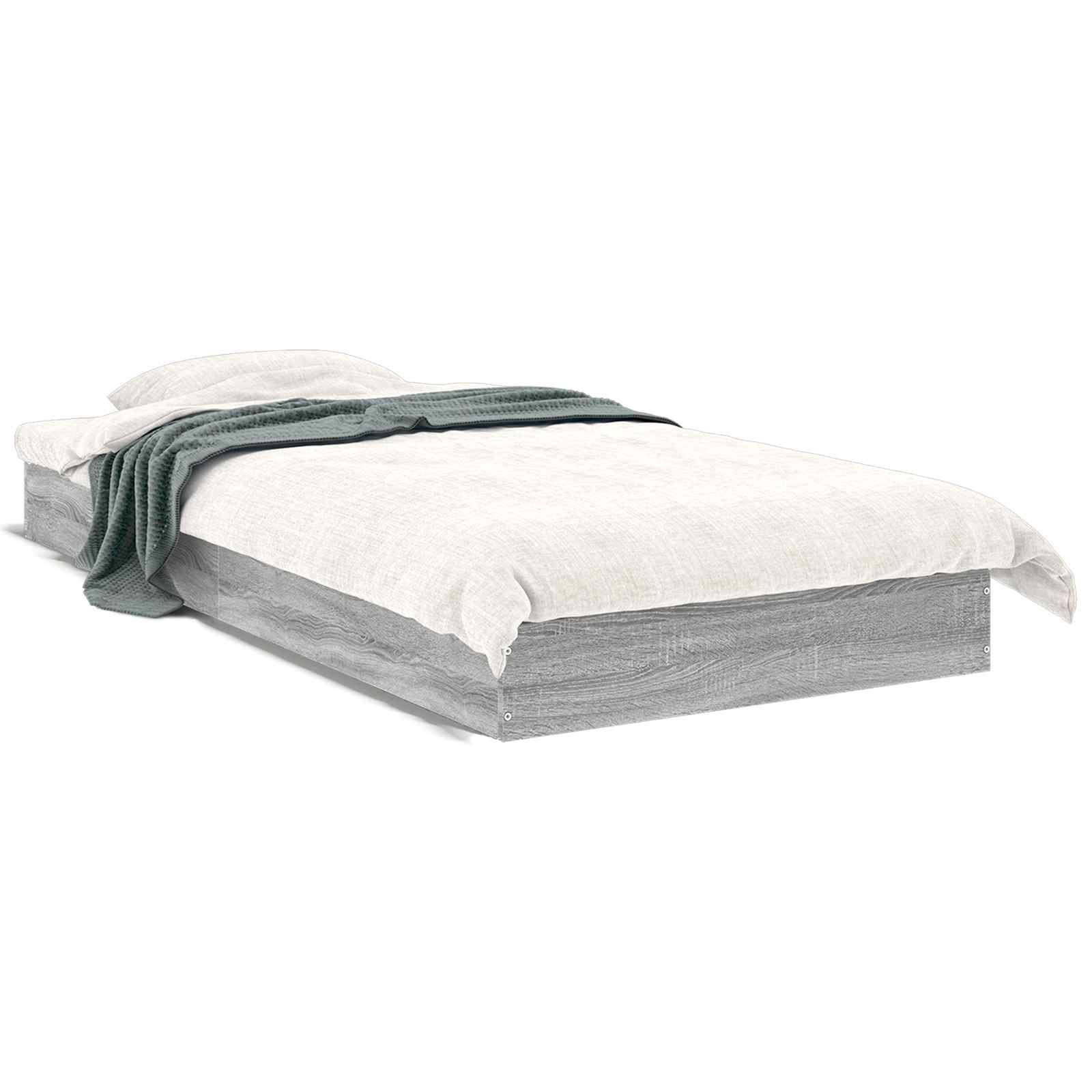 vidaXL Bodenbettgestell Grau Sonoma 80 x 200 cm Holzwerkstoff