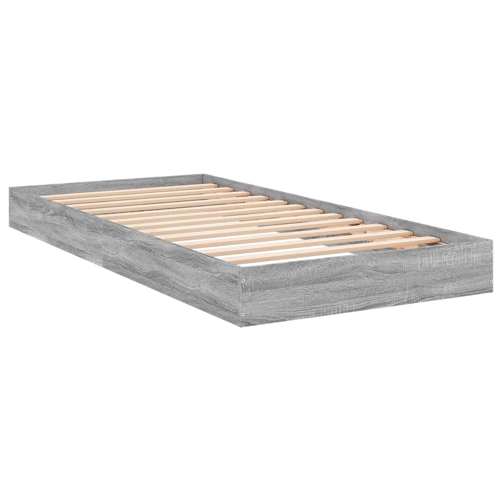 vidaXL Bodenbettgestell Grau Sonoma 80 x 200 cm Holzwerkstoff