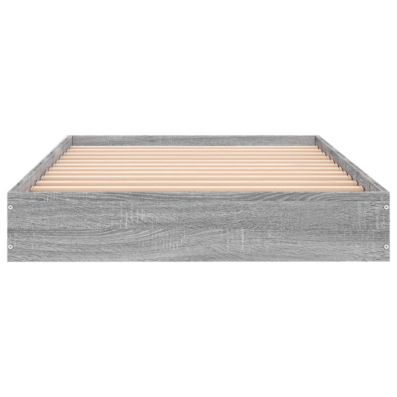 vidaXL Bodenbettgestell Grau Sonoma 80 x 200 cm Holzwerkstoff