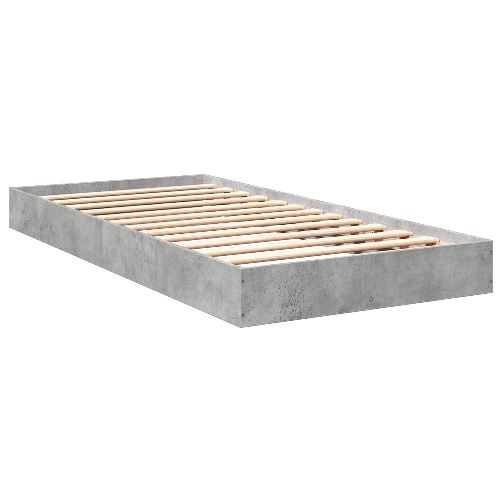 vidaXL Bodenbettgestell Betongrau 80 x 200 cm Holzwerkstoff
