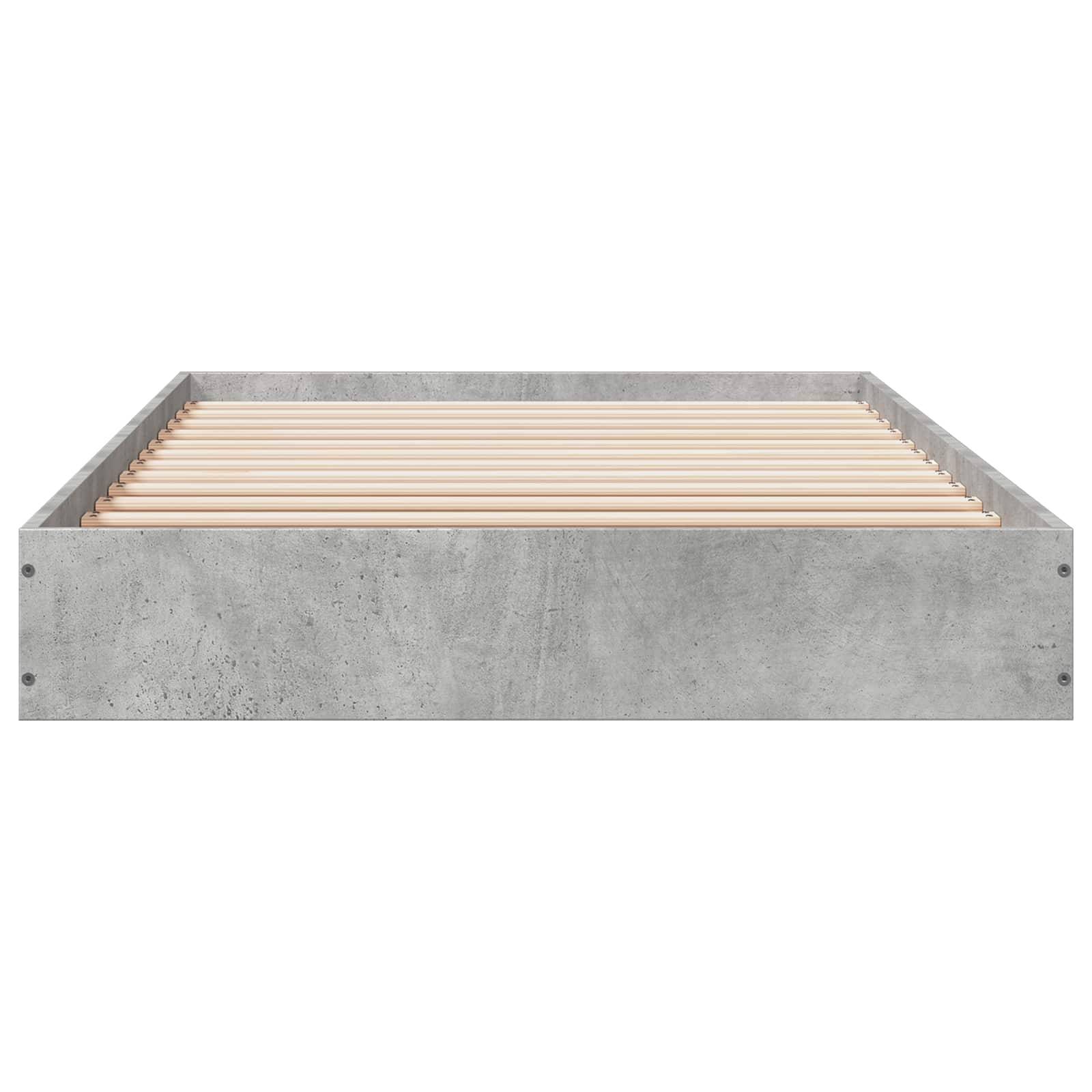 vidaXL Bodenbettgestell Betongrau 80 x 200 cm Holzwerkstoff