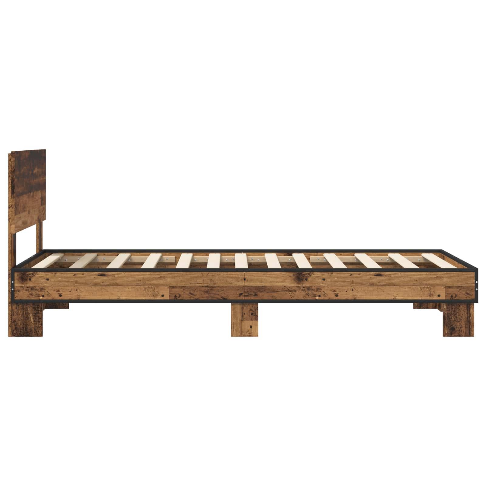 vidaXL Bettgestell mit Kopfteil Altholz 80 x 200 cm Holzwerkstoff
