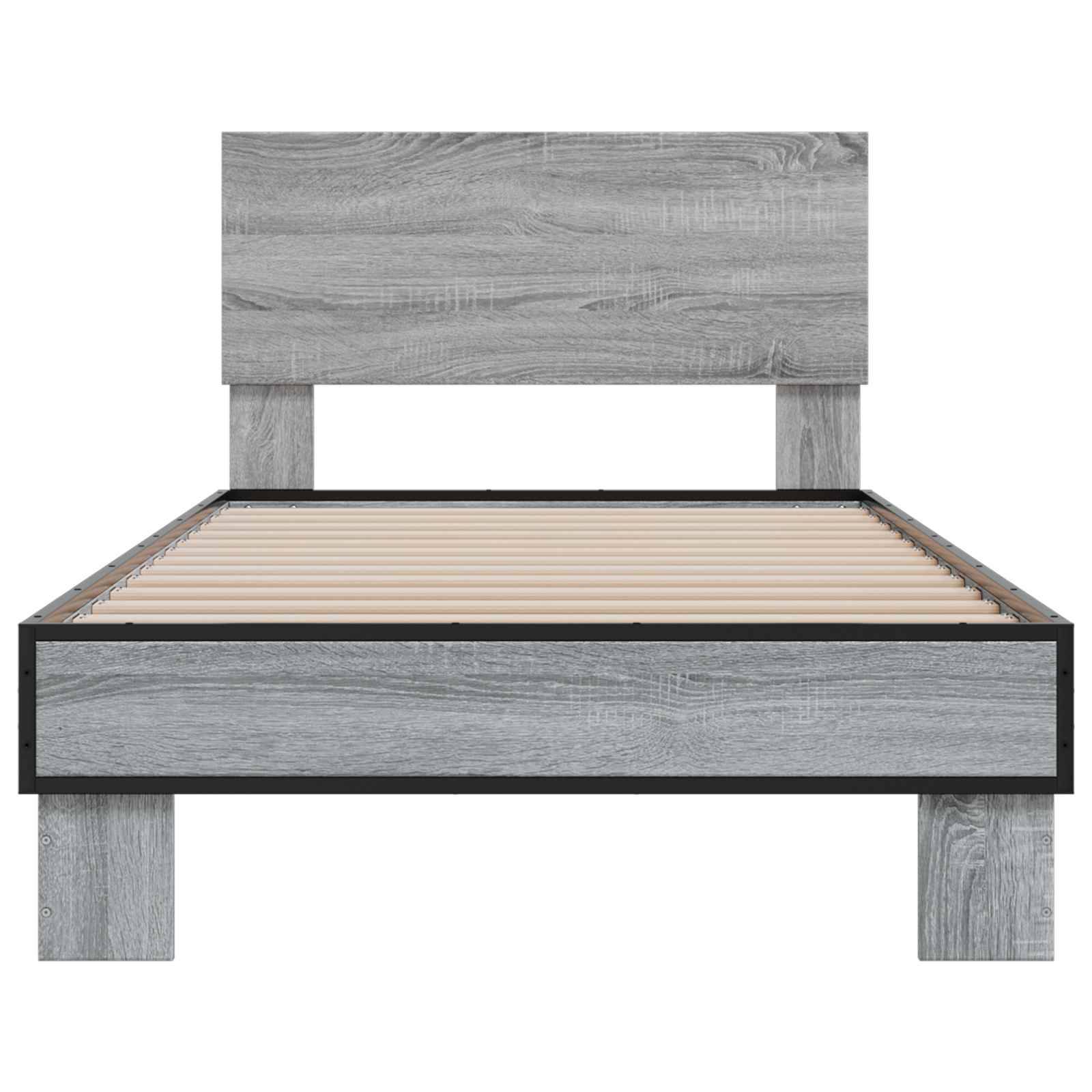 vidaXL Bettgestell mit Kopfteil Grau Sonoma 80 x 200 cm Holzwerkstoff