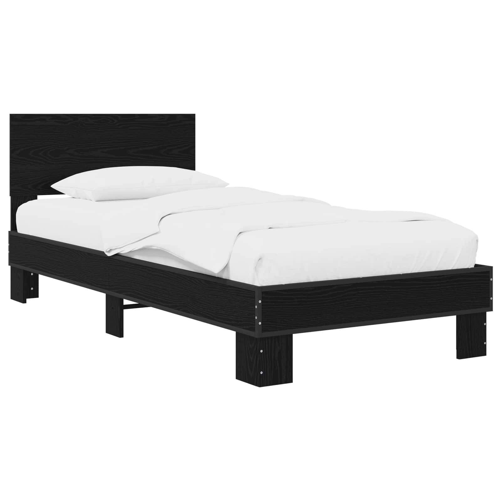 vidaXL Bettgestell mit Kopfteil Schwarze Eiche 80 x 200 cm