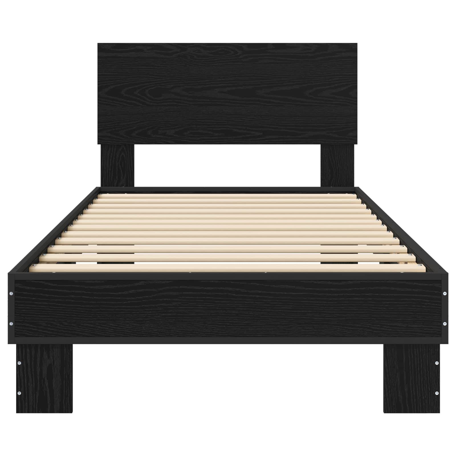 vidaXL Bettgestell mit Kopfteil Schwarze Eiche 80 x 200 cm