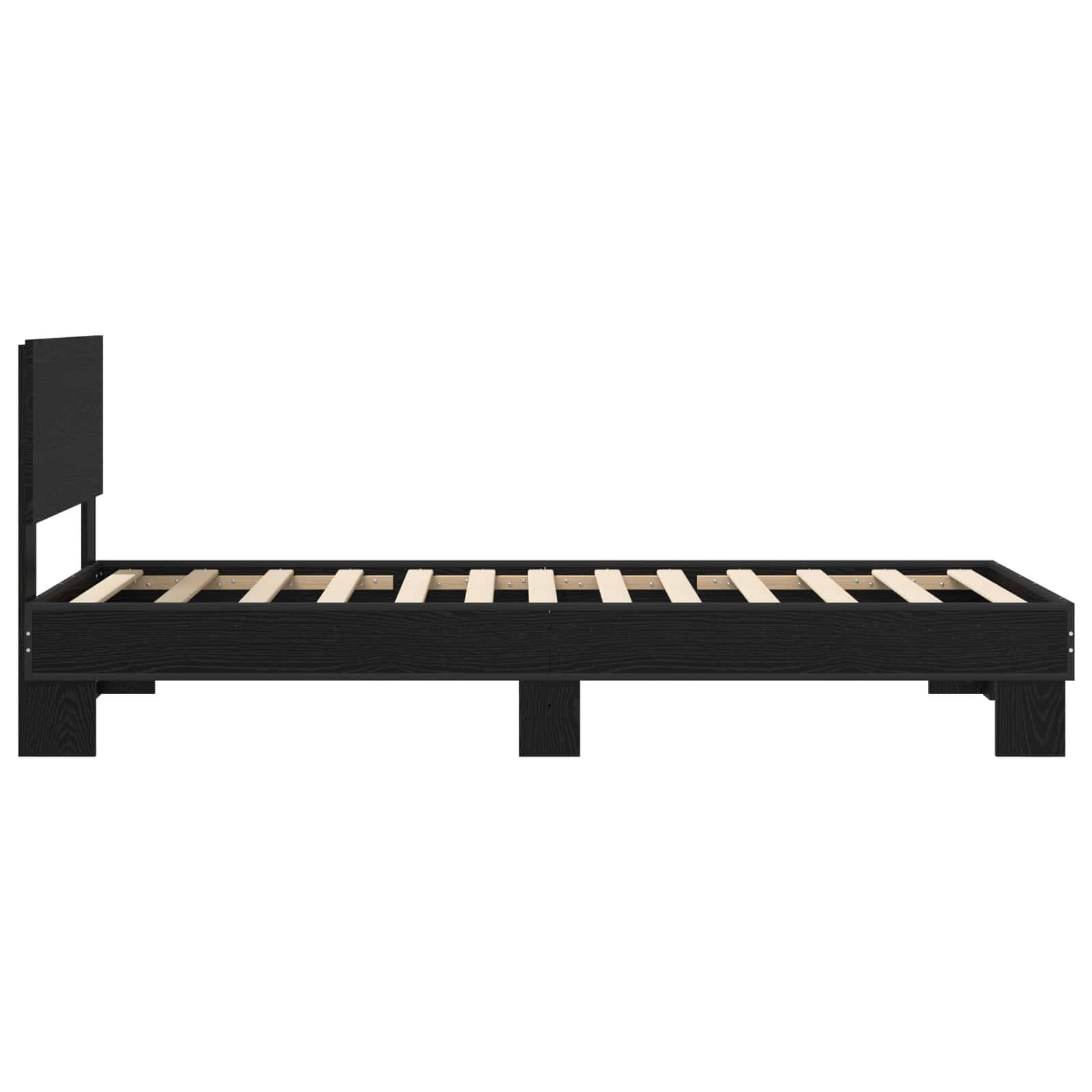 vidaXL Bettgestell mit Kopfteil Schwarze Eiche 80 x 200 cm