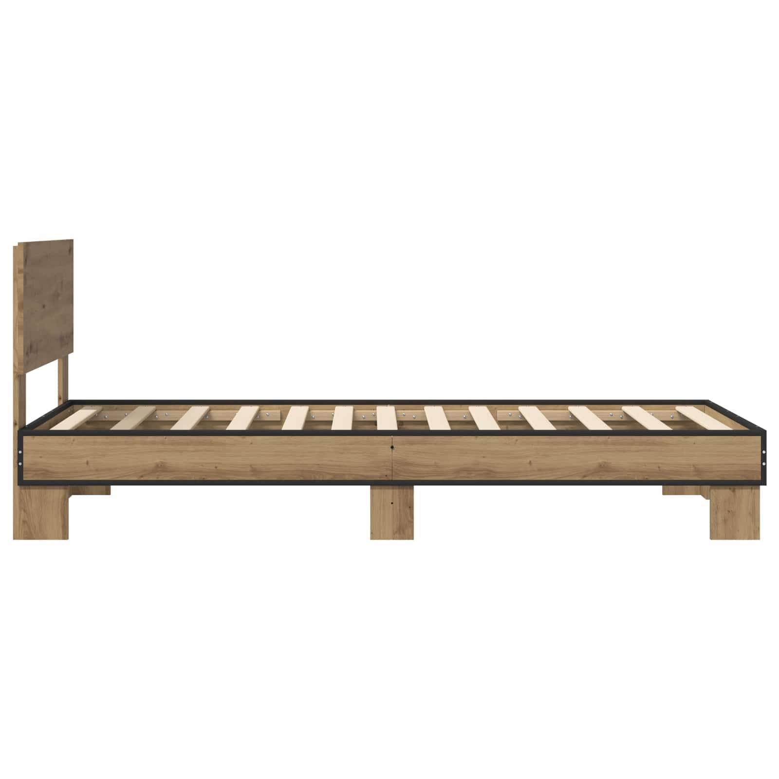 vidaXL Bettgestell mit Kopfteil Artisan-Eiche 80 x 200 cm