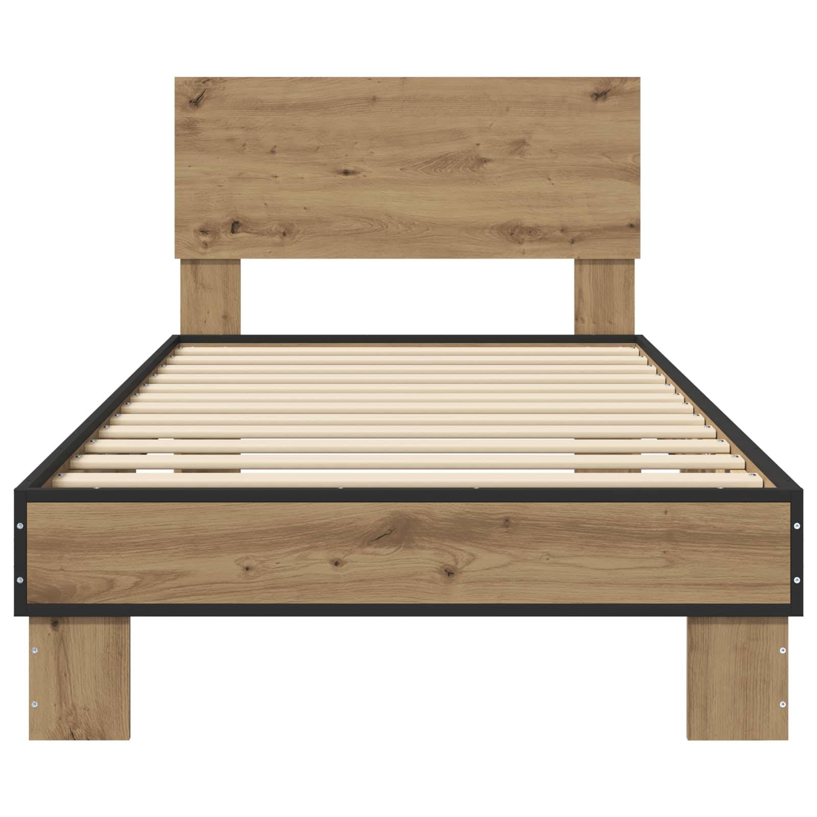 vidaXL Bettgestell mit Kopfteil Artisan-Eiche 80 x 200 cm