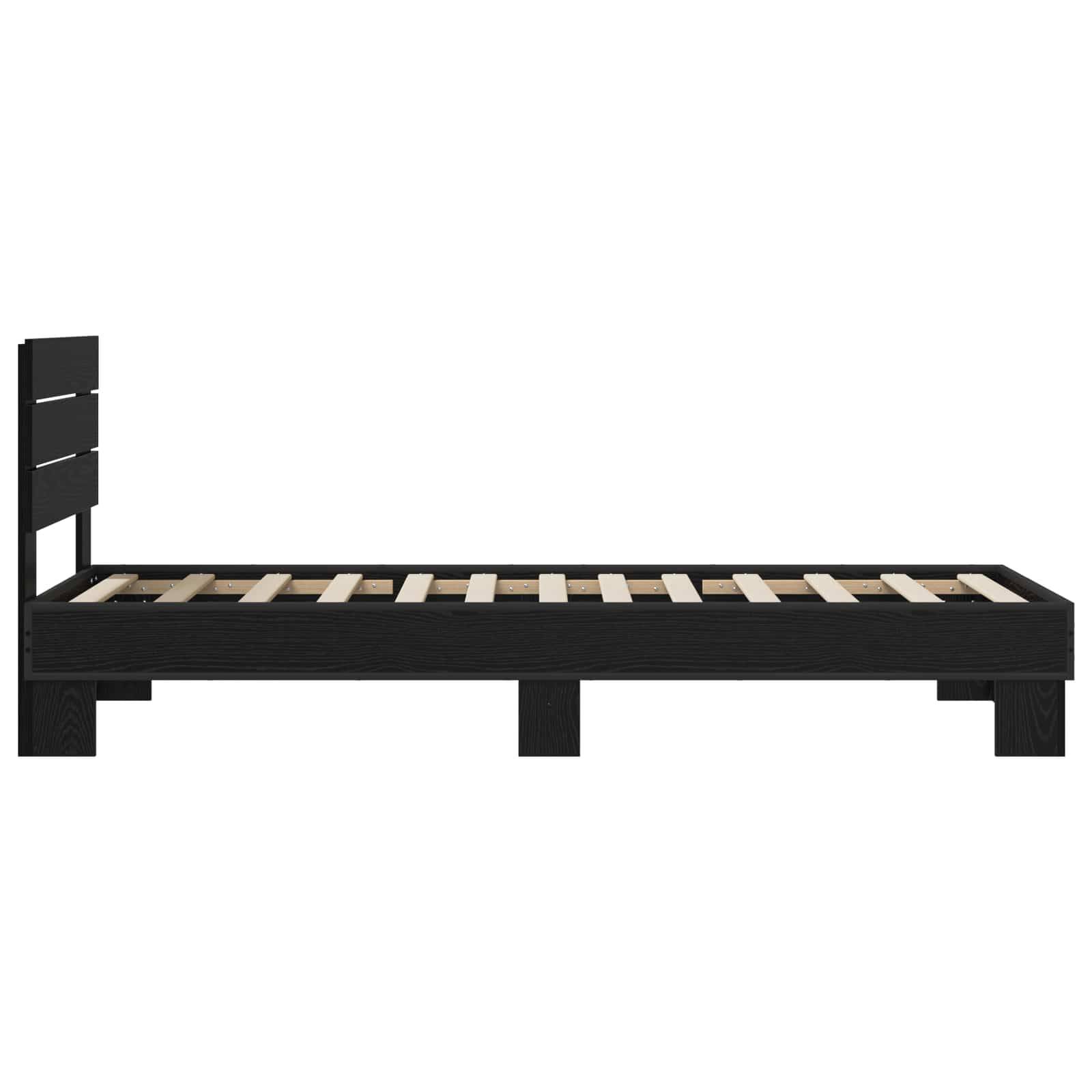 vidaXL Bettgestell mit Kopfteil Schwarze Eiche 80 x 200 cm