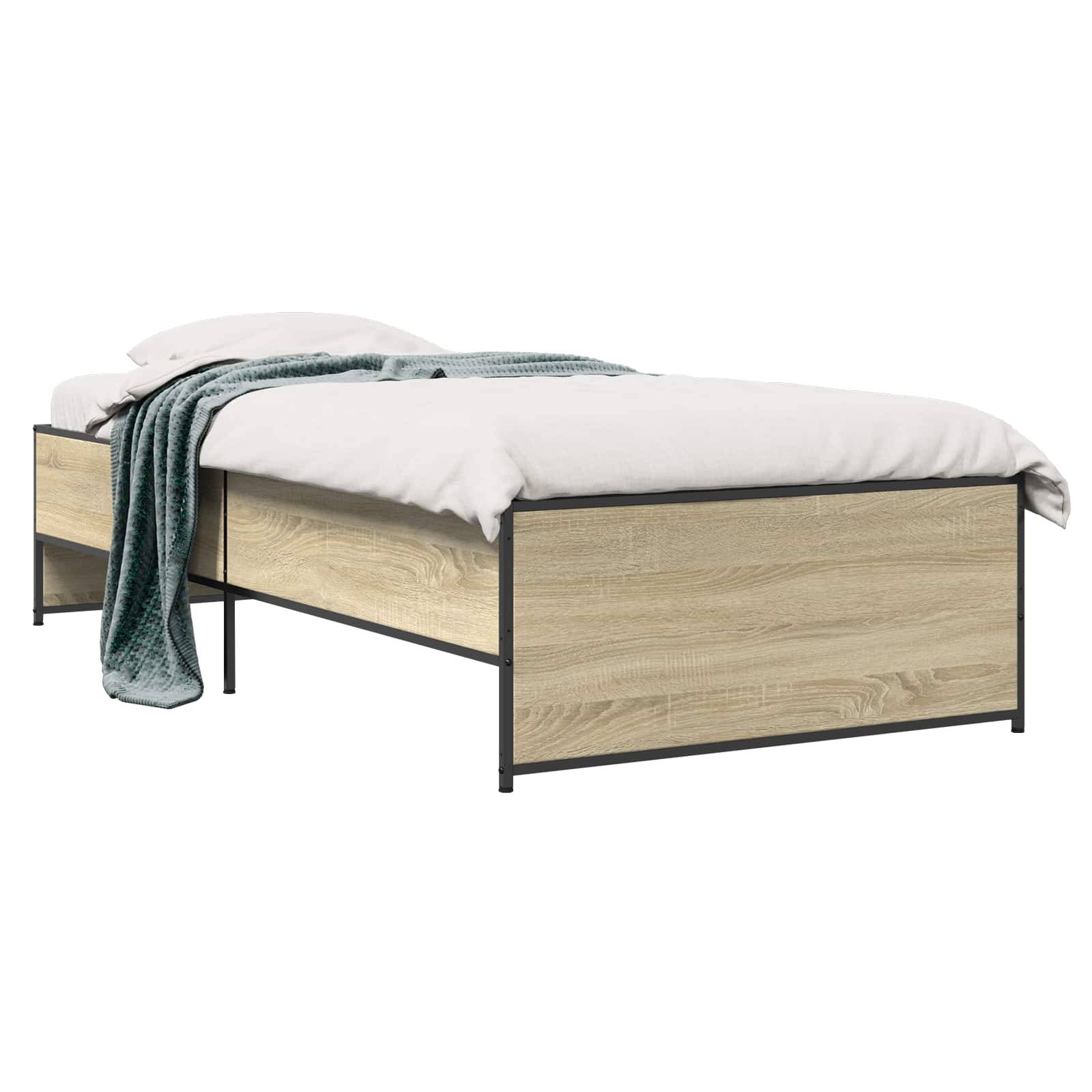 vidaXL Bettrahmen Sonoma-Eiche 80 x 200 cm Holzwerkstoff