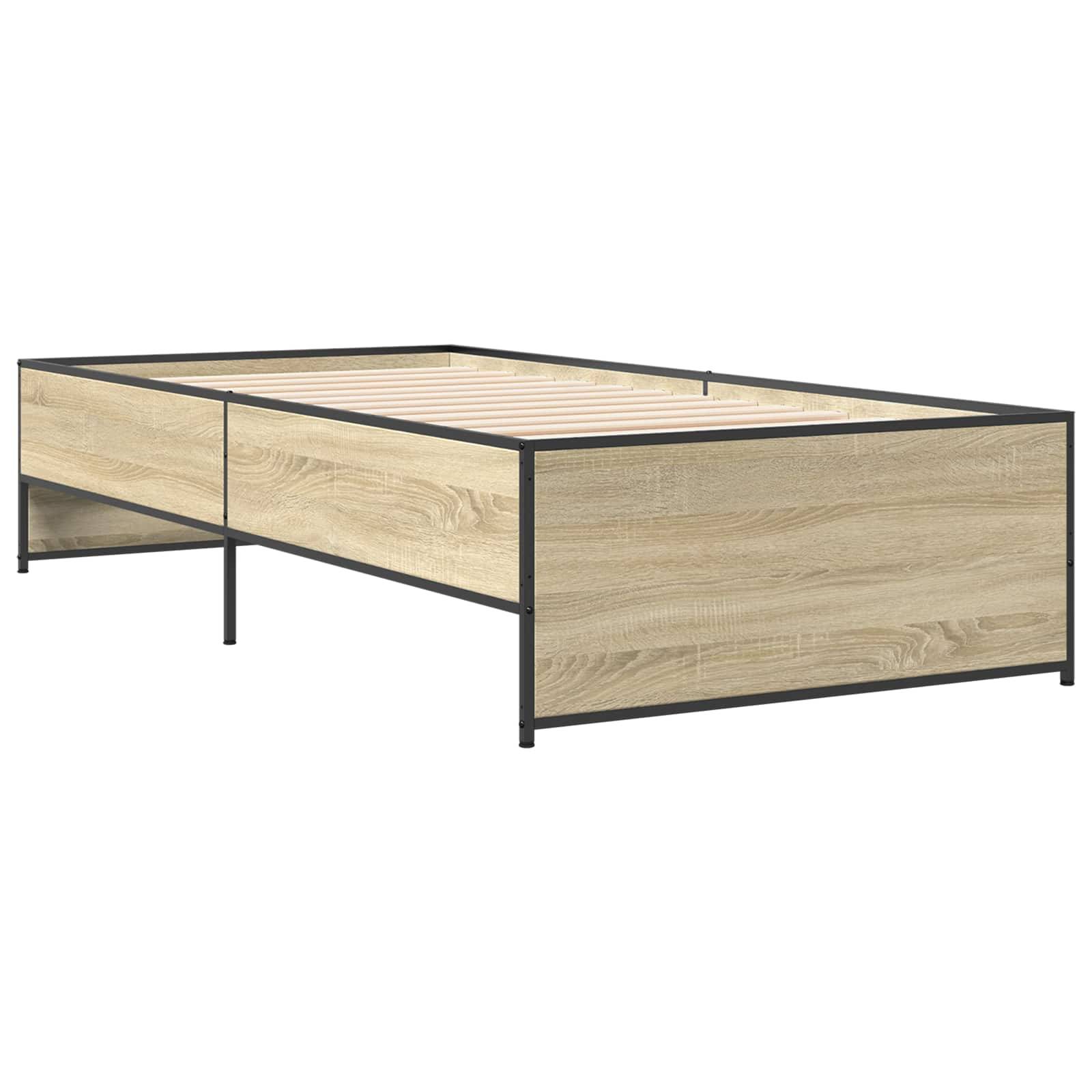 vidaXL Bettrahmen Sonoma-Eiche 80 x 200 cm Holzwerkstoff